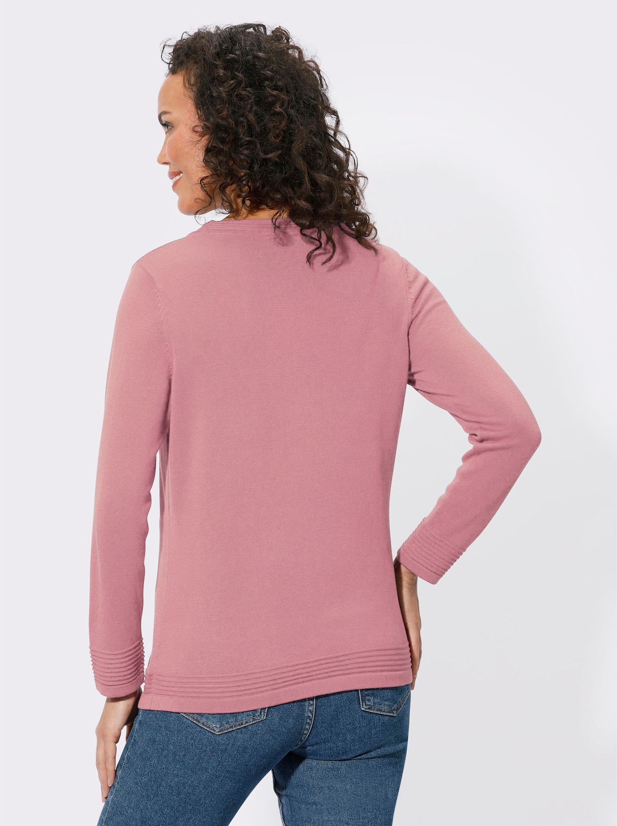 Pullover met ronde hals - rozenkwarts