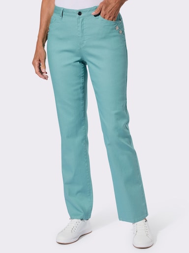 5-Pocket-Jeans mit Biesenverzierung - ozean