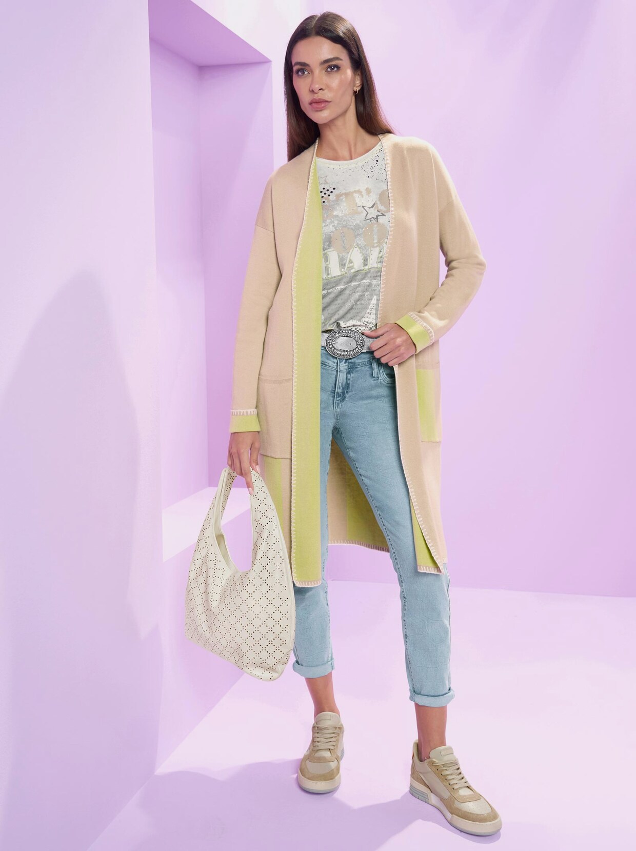 Rick Cardona Strickjacke - sand-pistazie-meliert