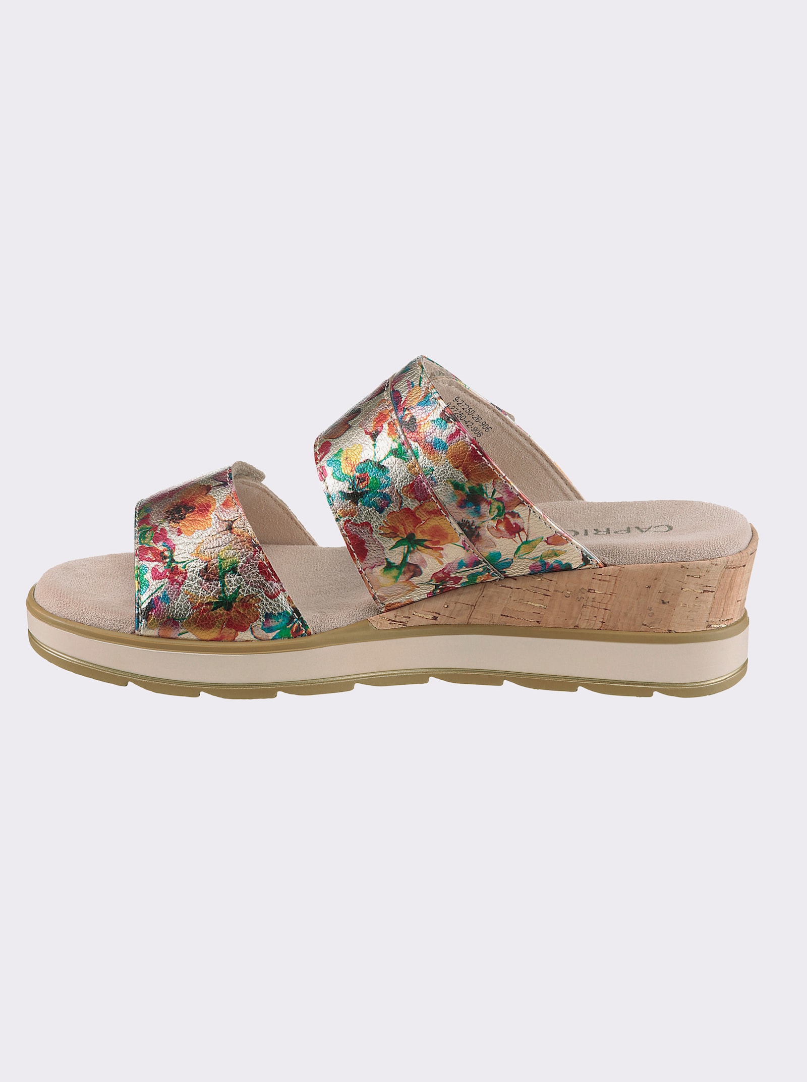 Caprice Pantolette mit floralem Druck - bunt