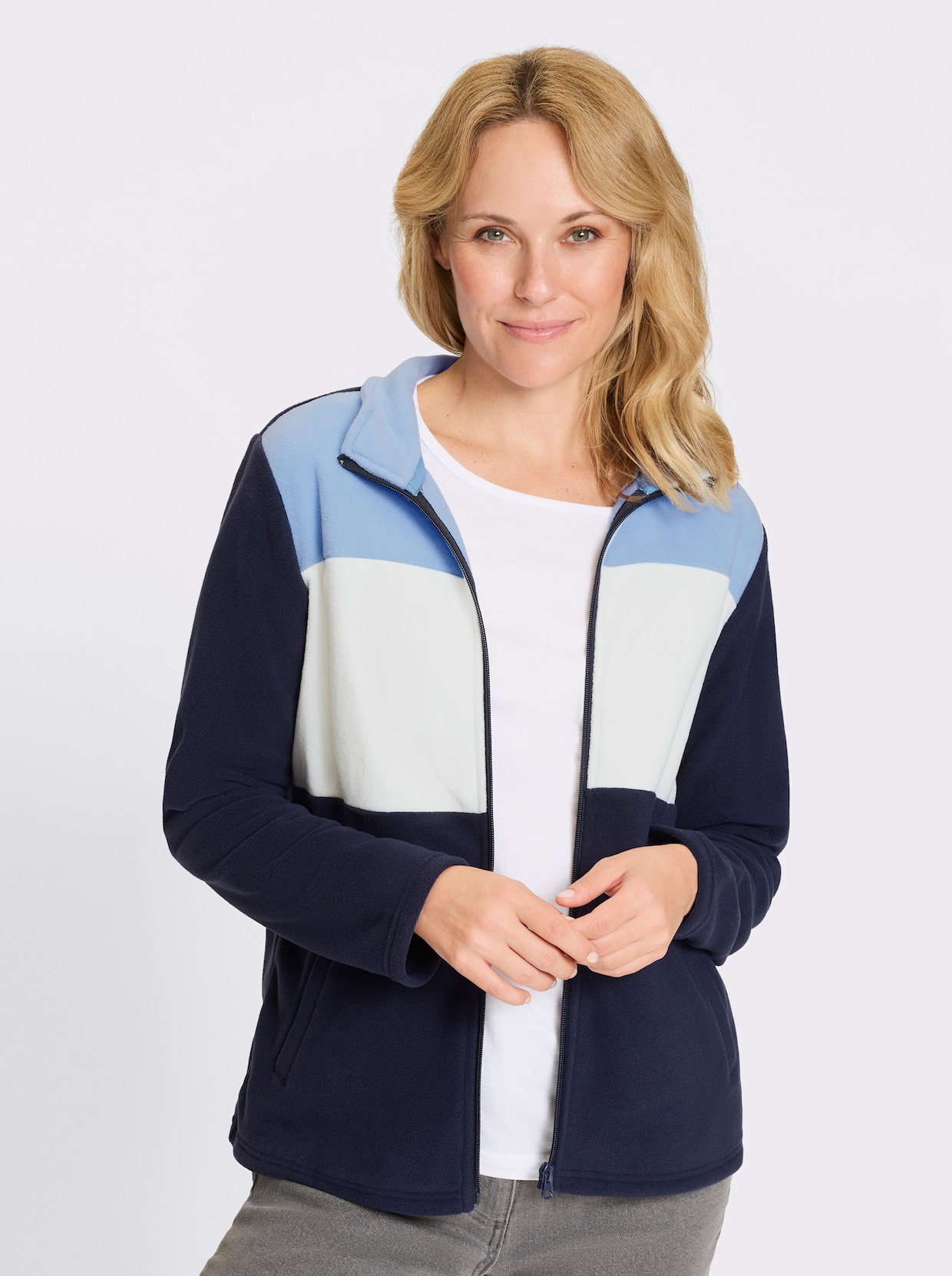 Fleecejacke - marine-eisblau