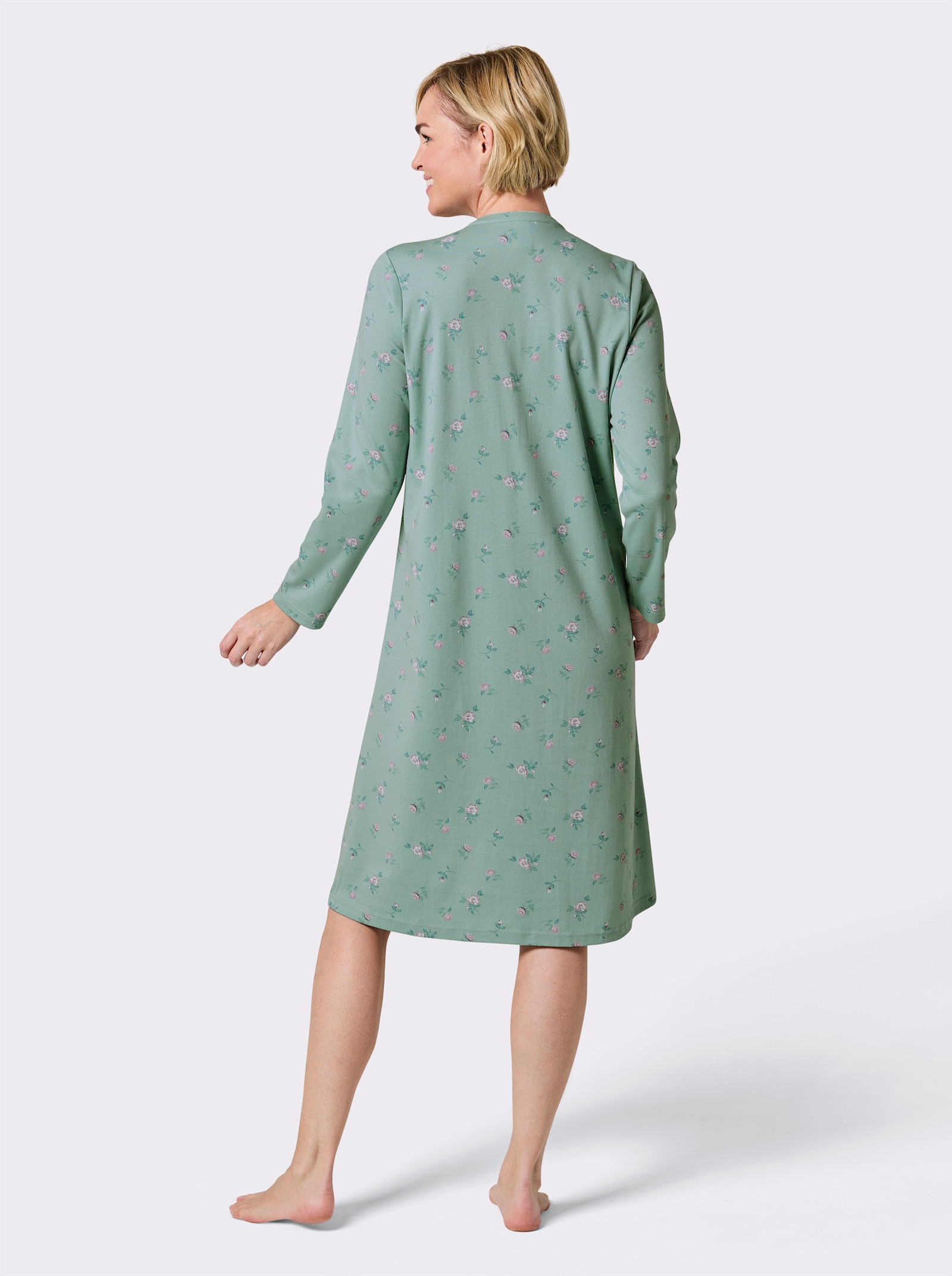 wäschepur Nachthemd mit floralem Muster - kalkmint-rosé-bedruckt