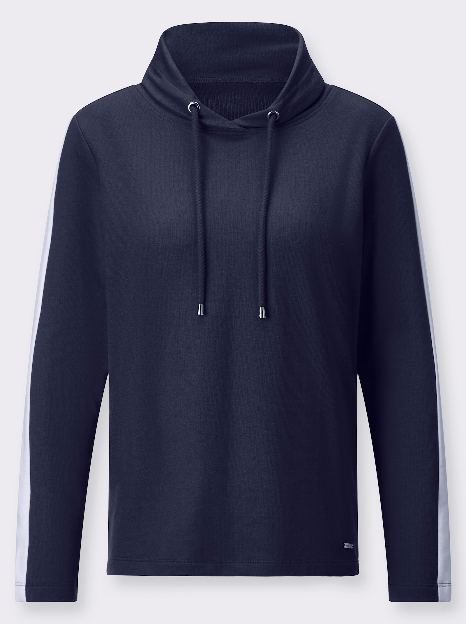 Sweatshirt mit halsfernem Stehkragen - marine