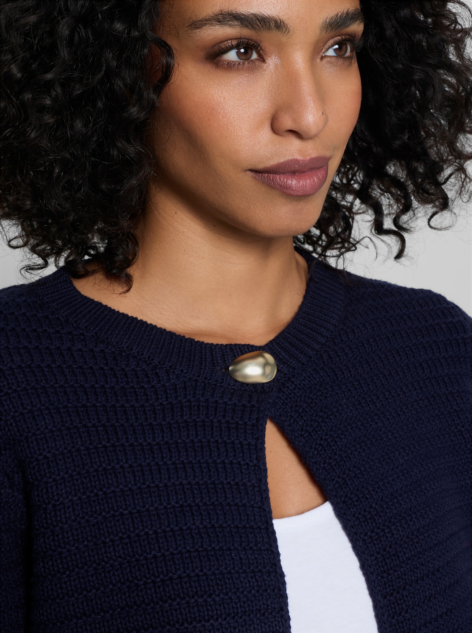 heine Strickjacke mit Strukturmuster - marine