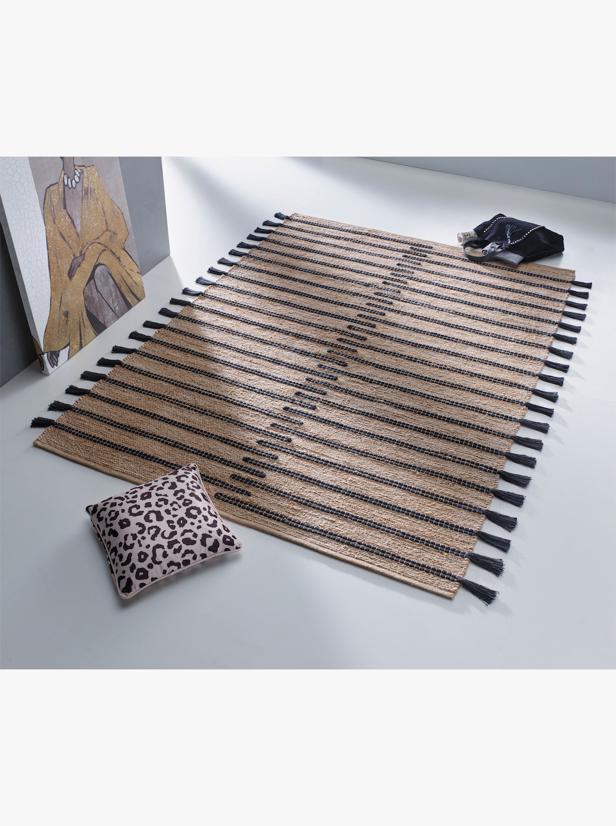 heine home Tapijt - naturel/zwart