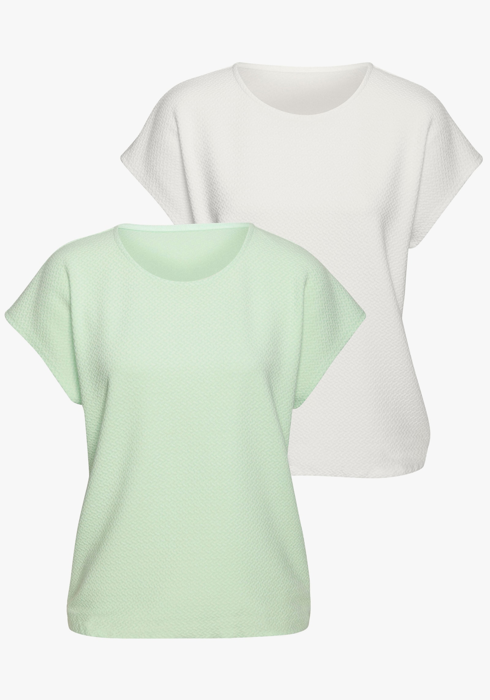 Vivance Kurzarmshirt - lime, creme