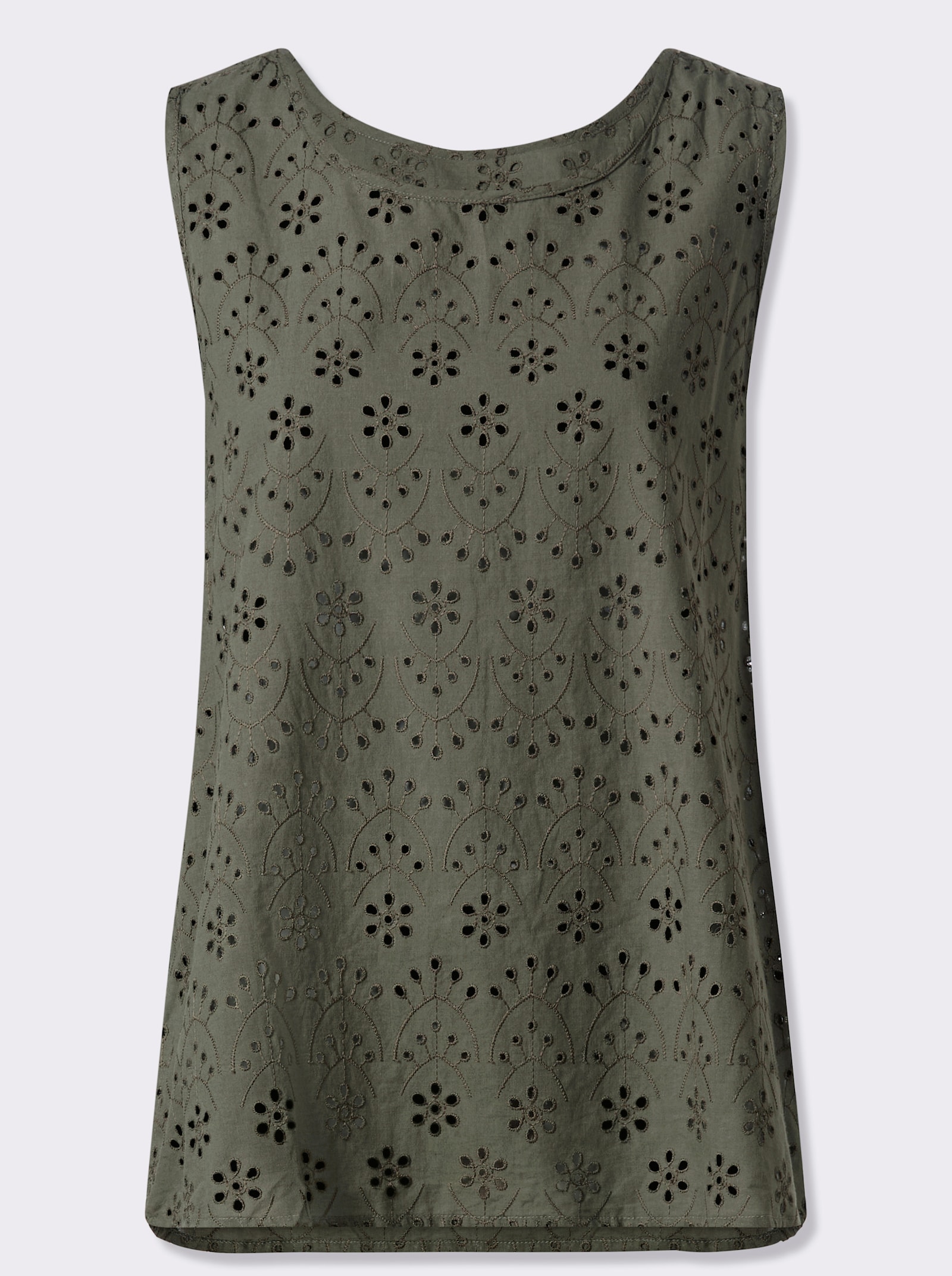 heine Blusentop aus Lochspitze - khaki