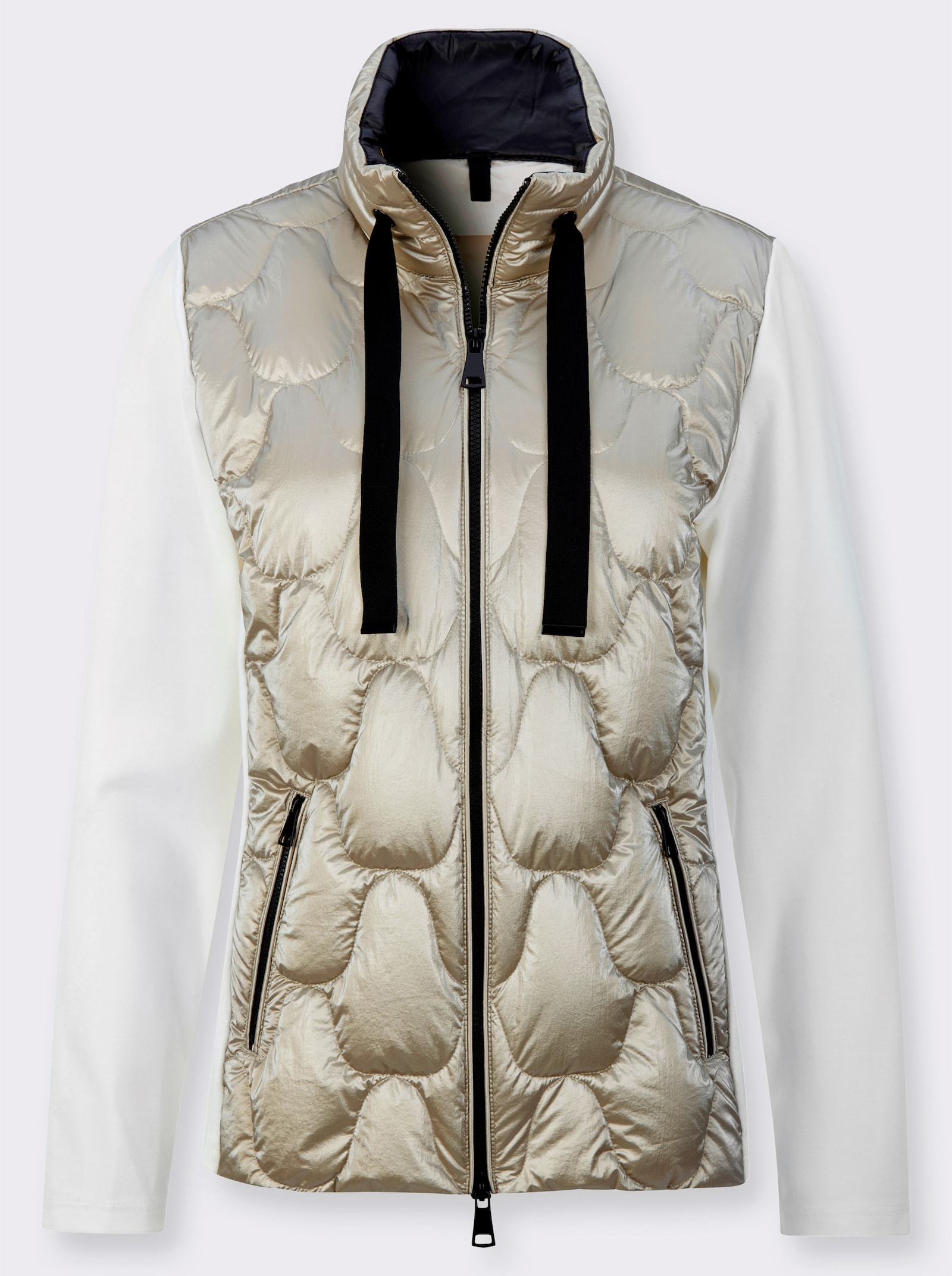 Veste en duvet en mélange de matières - écru-couleur argent