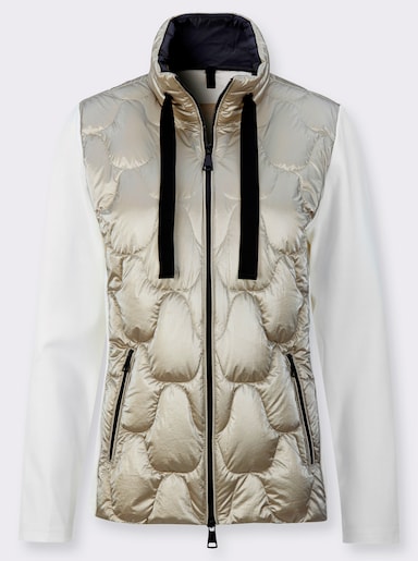 Daunenjacke im Materialmix - ecru-silberfarben