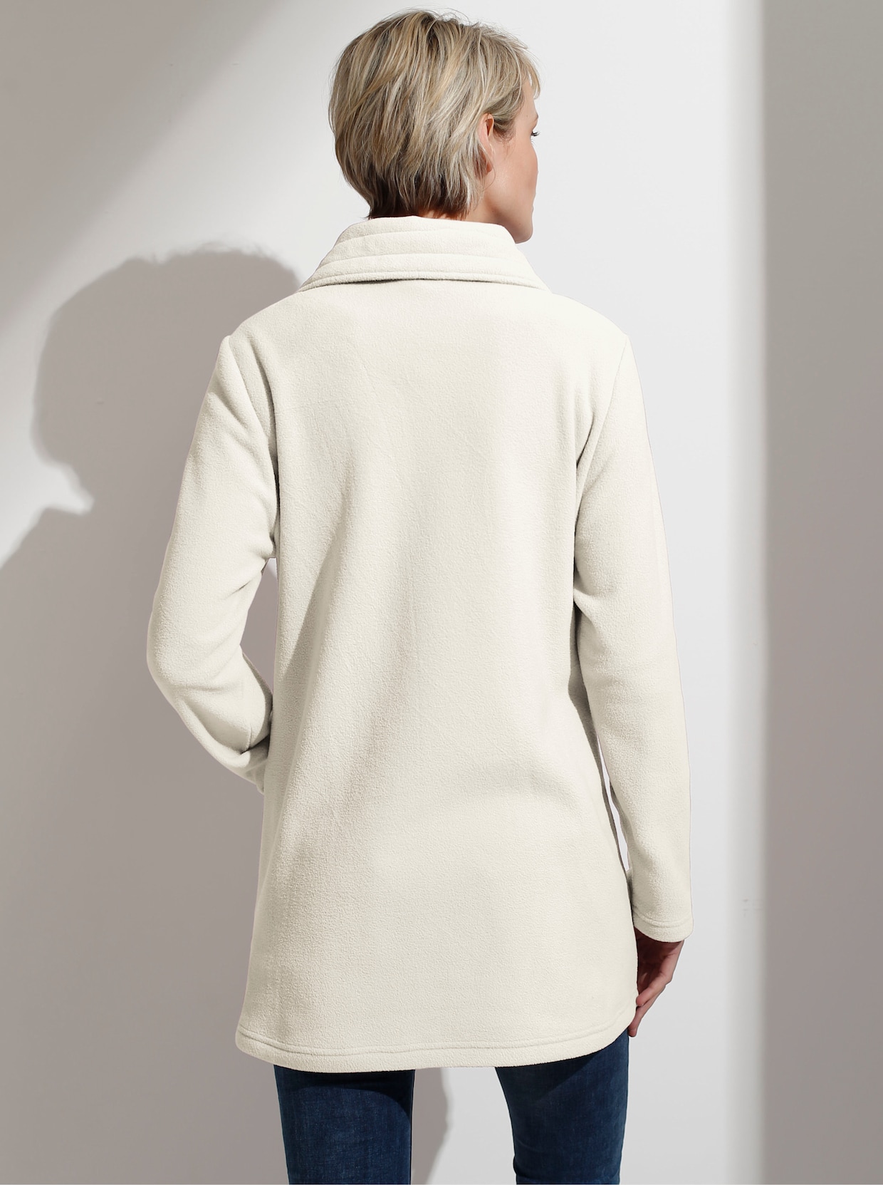 Fleecová bunda - vlněná bílá