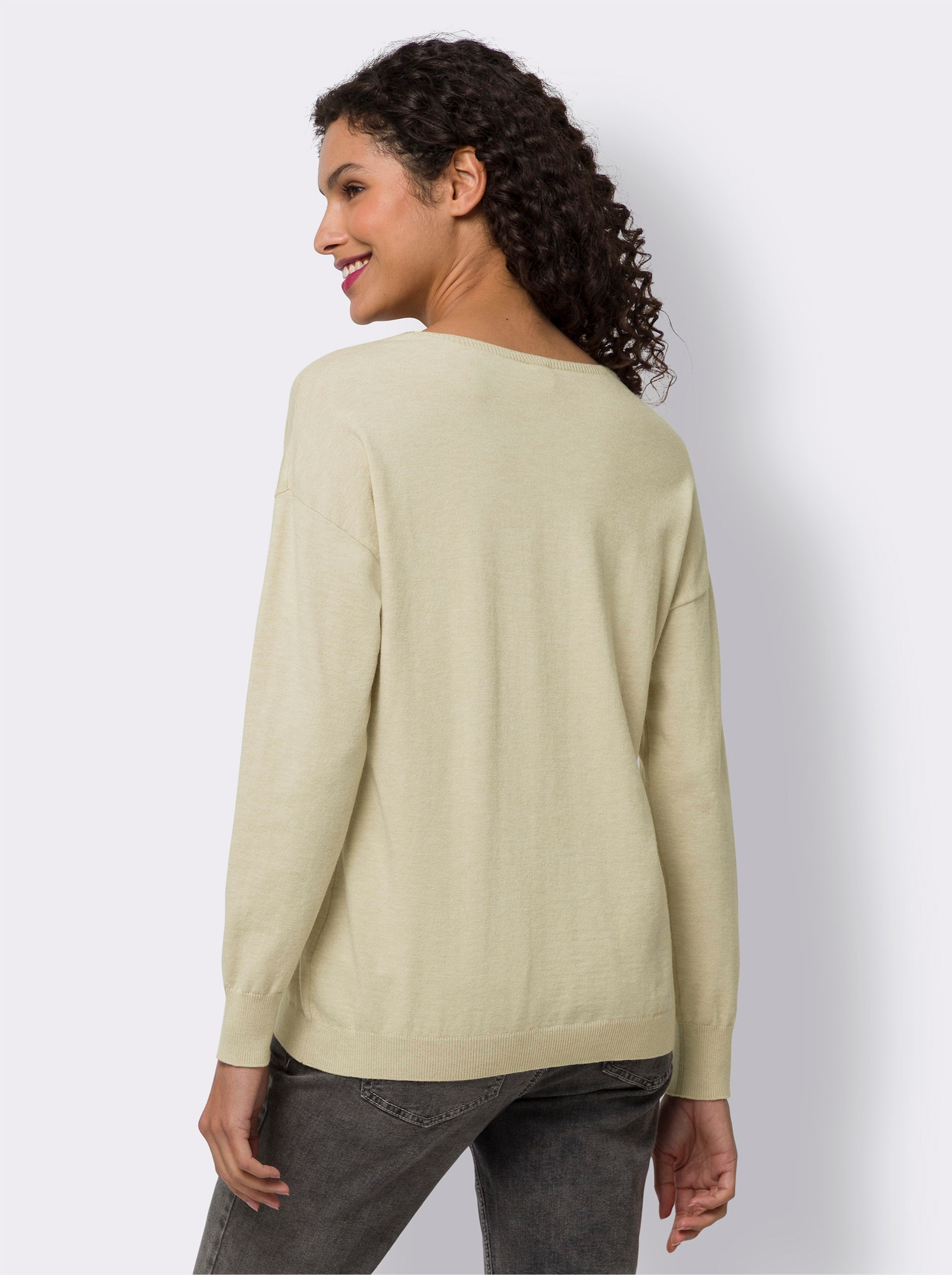 heine Pull avec inscription - sable chiné