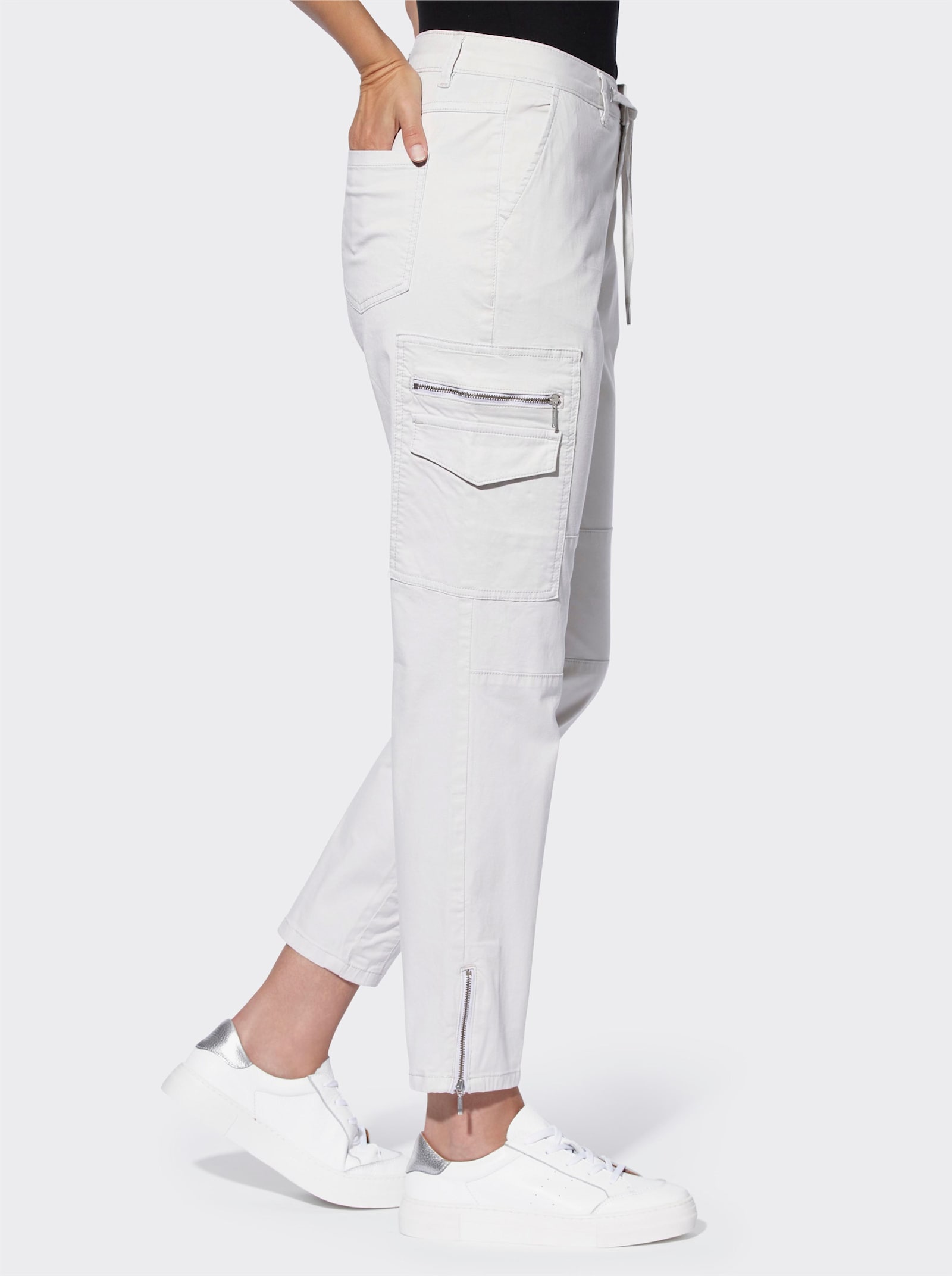 heine Cargohose mit Tunnelzug - hellgrau