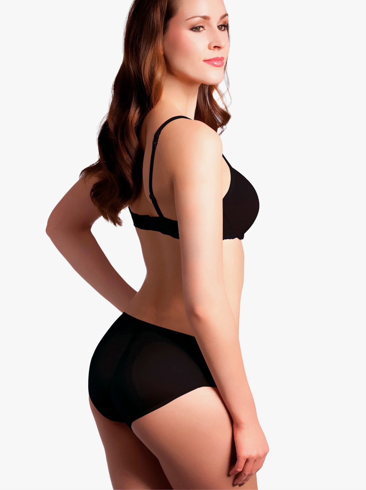 Po-Push-up-Slip mit Schaumstoff - schwarz