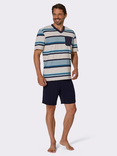 wäschepur men Shorty - marine-ecru-geringelt