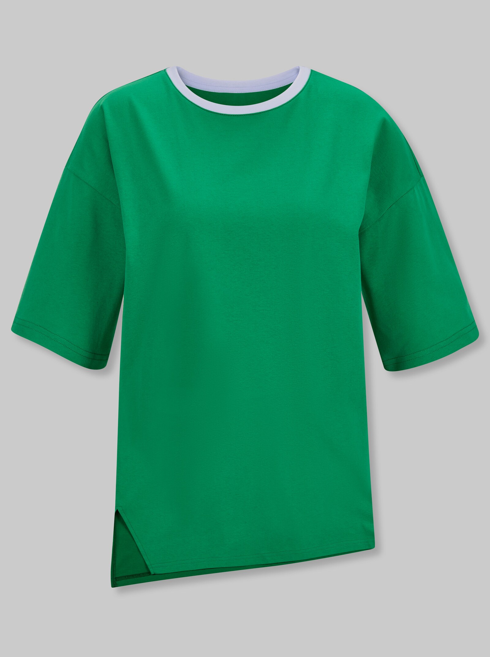 heine Kurzarmshirt mit asymmetrischem Saum - grasgrün