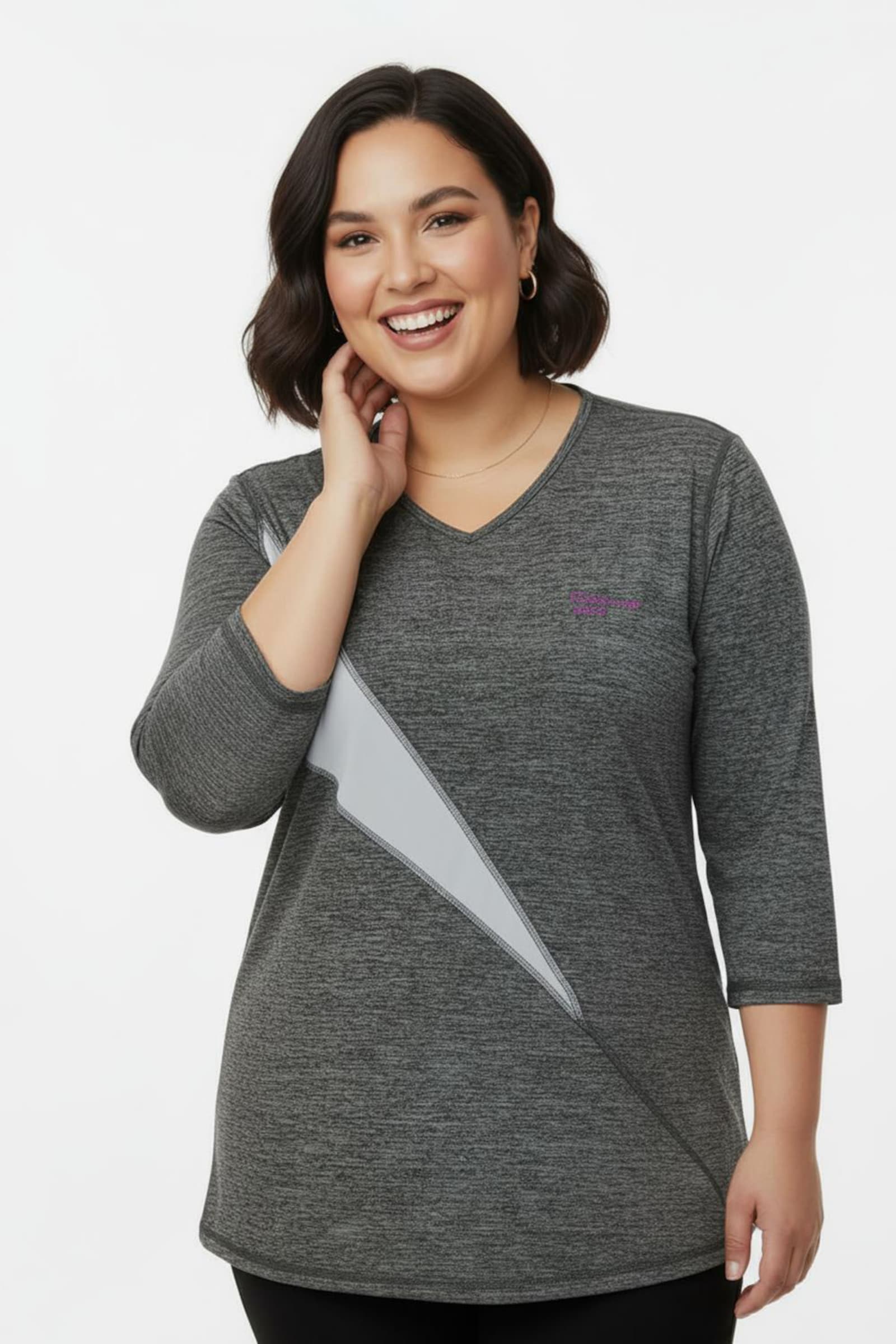 Catamaran Sports Funktionsshirt schnelltrocknend - grau-meliert-weiß