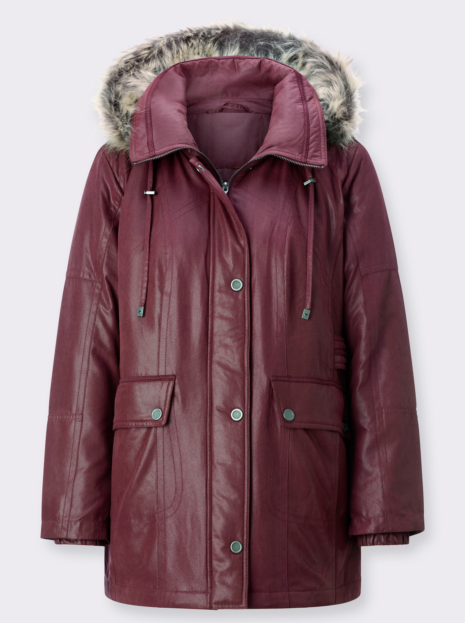 Jack met garnering van imitatiebont - bordeaux