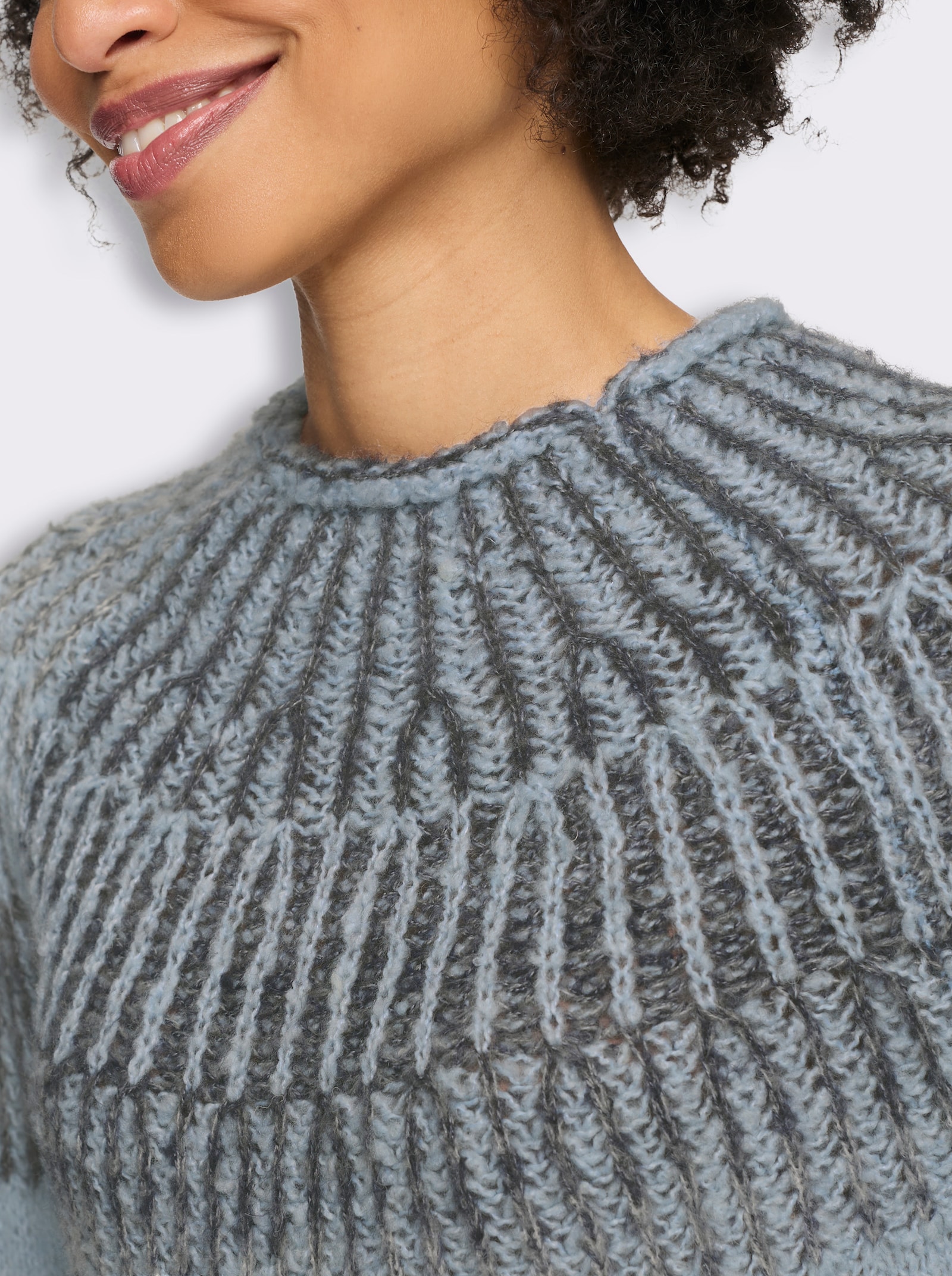 heine Strickpullover mit Raglanärmeln - bleu-meliert