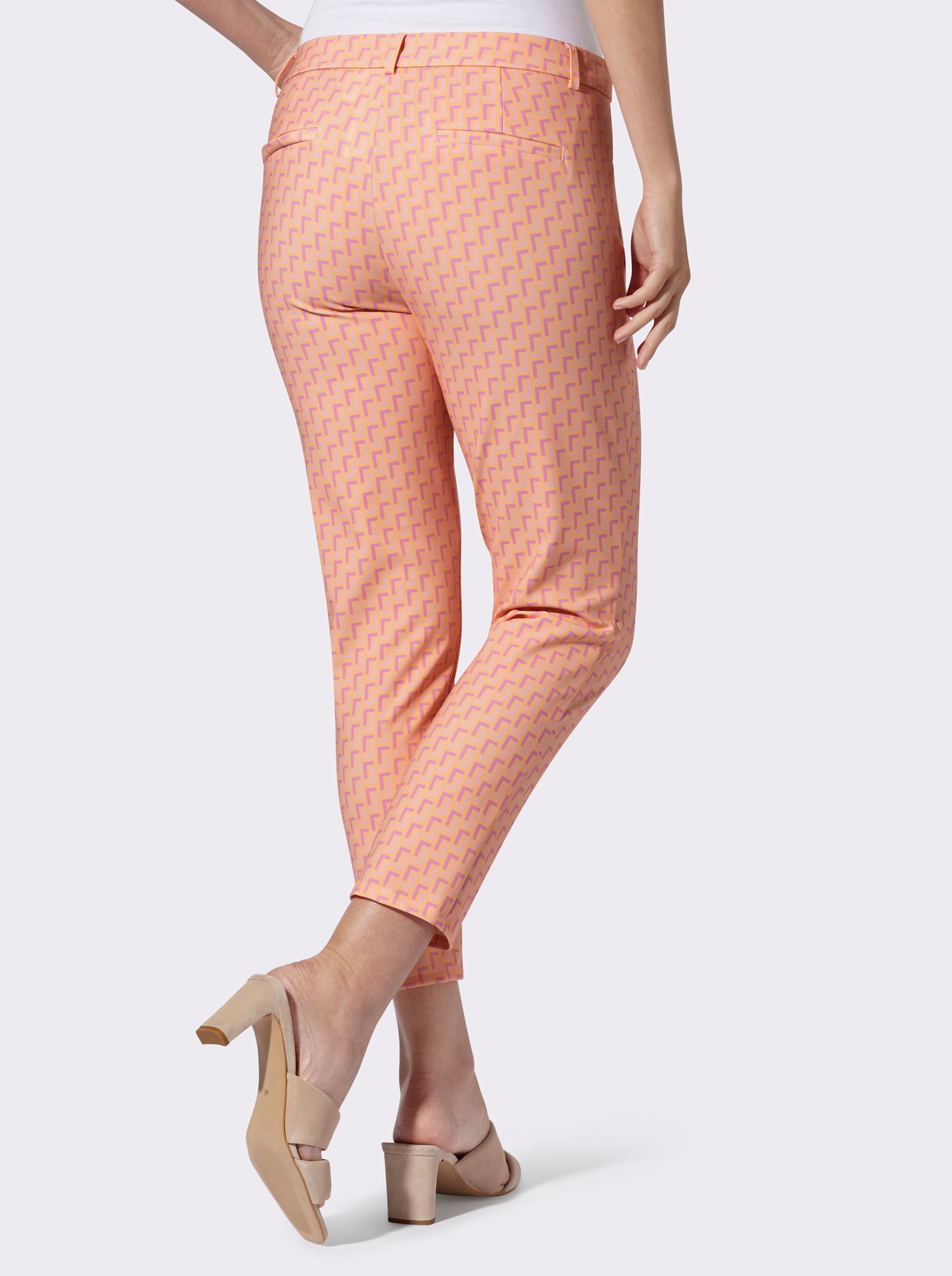 heine Jerseyhose - apricot-rosé-bedruckt