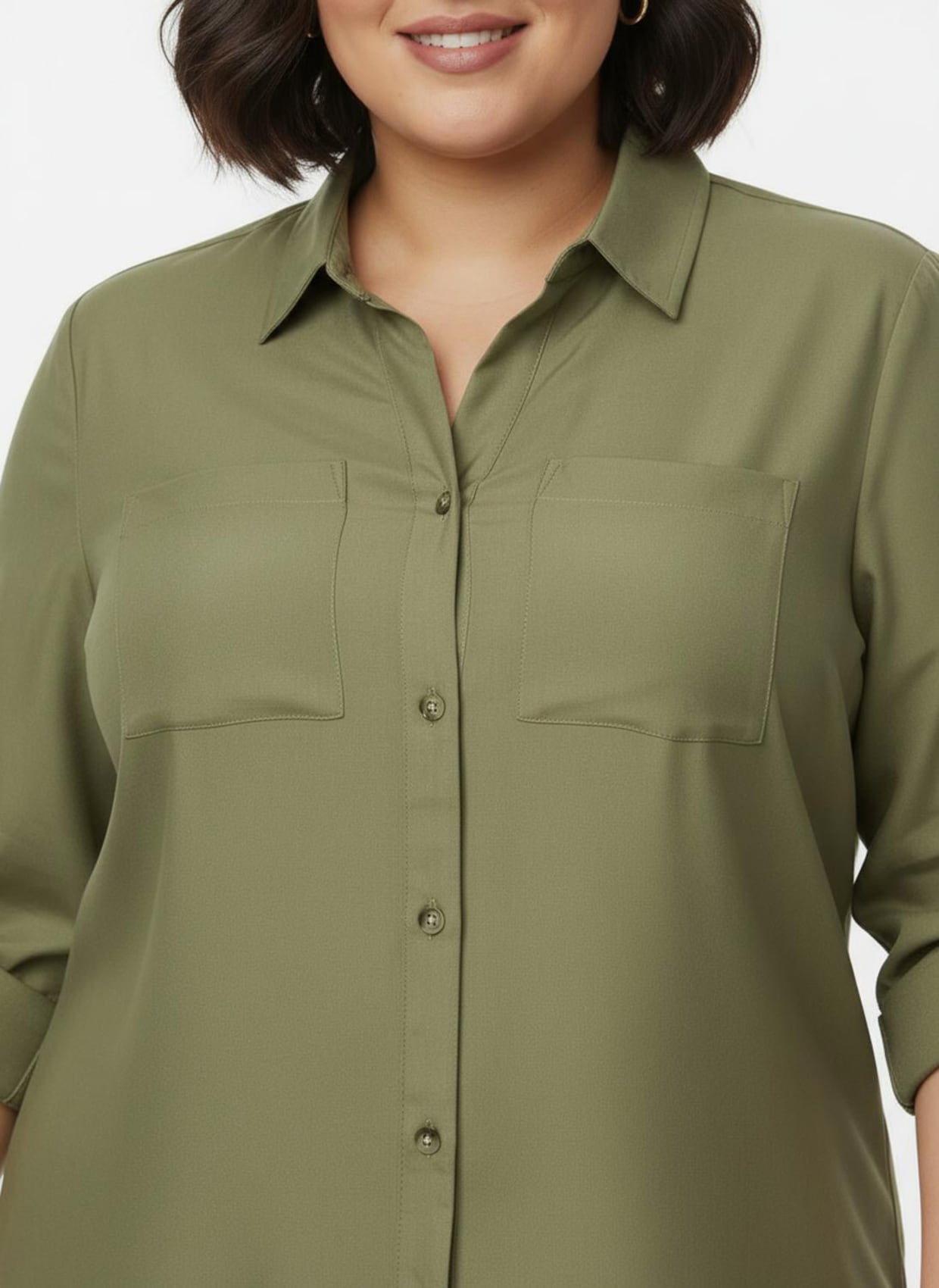 Longbluse aus reiner Viskose - schilf