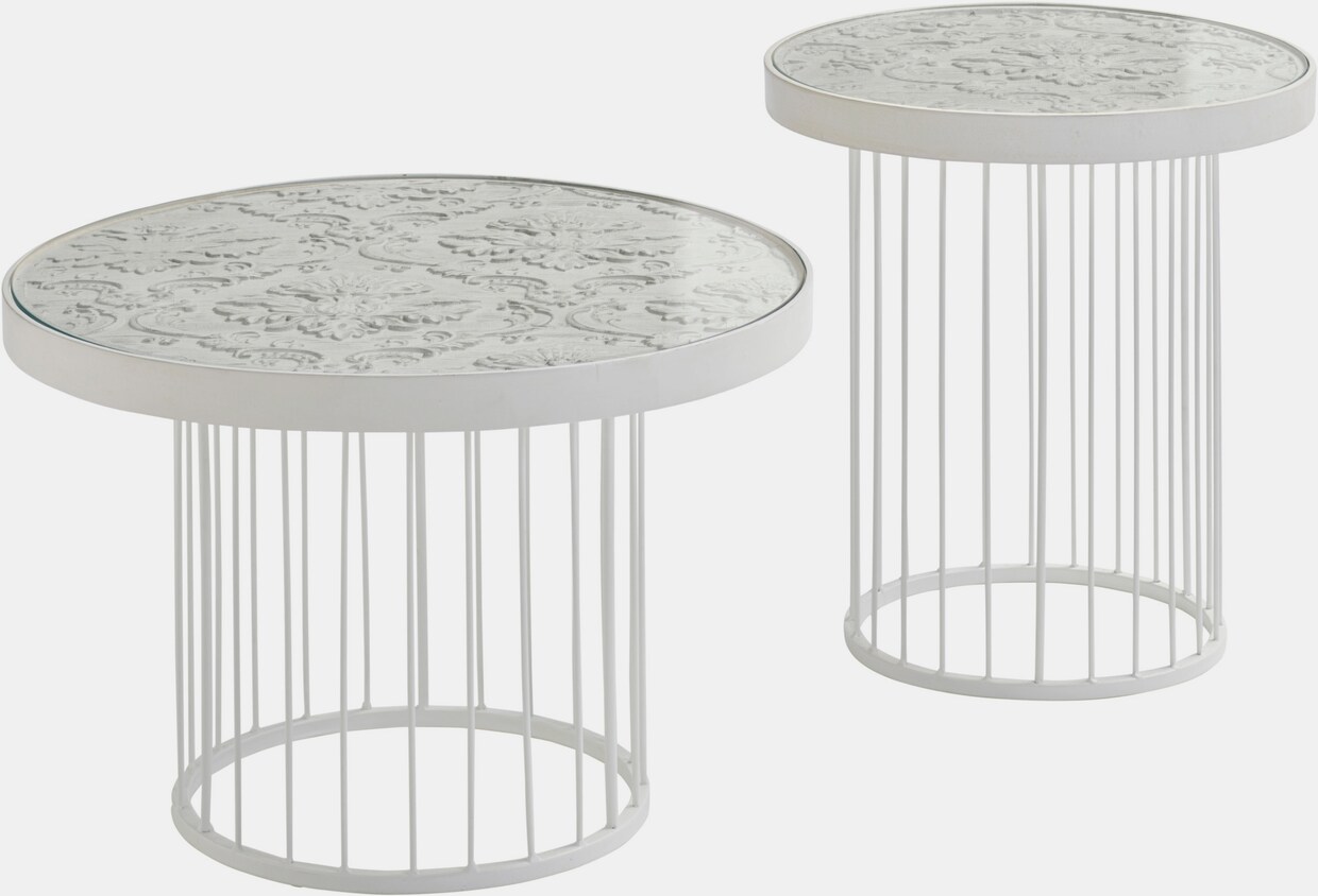 heine home Couchtisch - weiß-natur