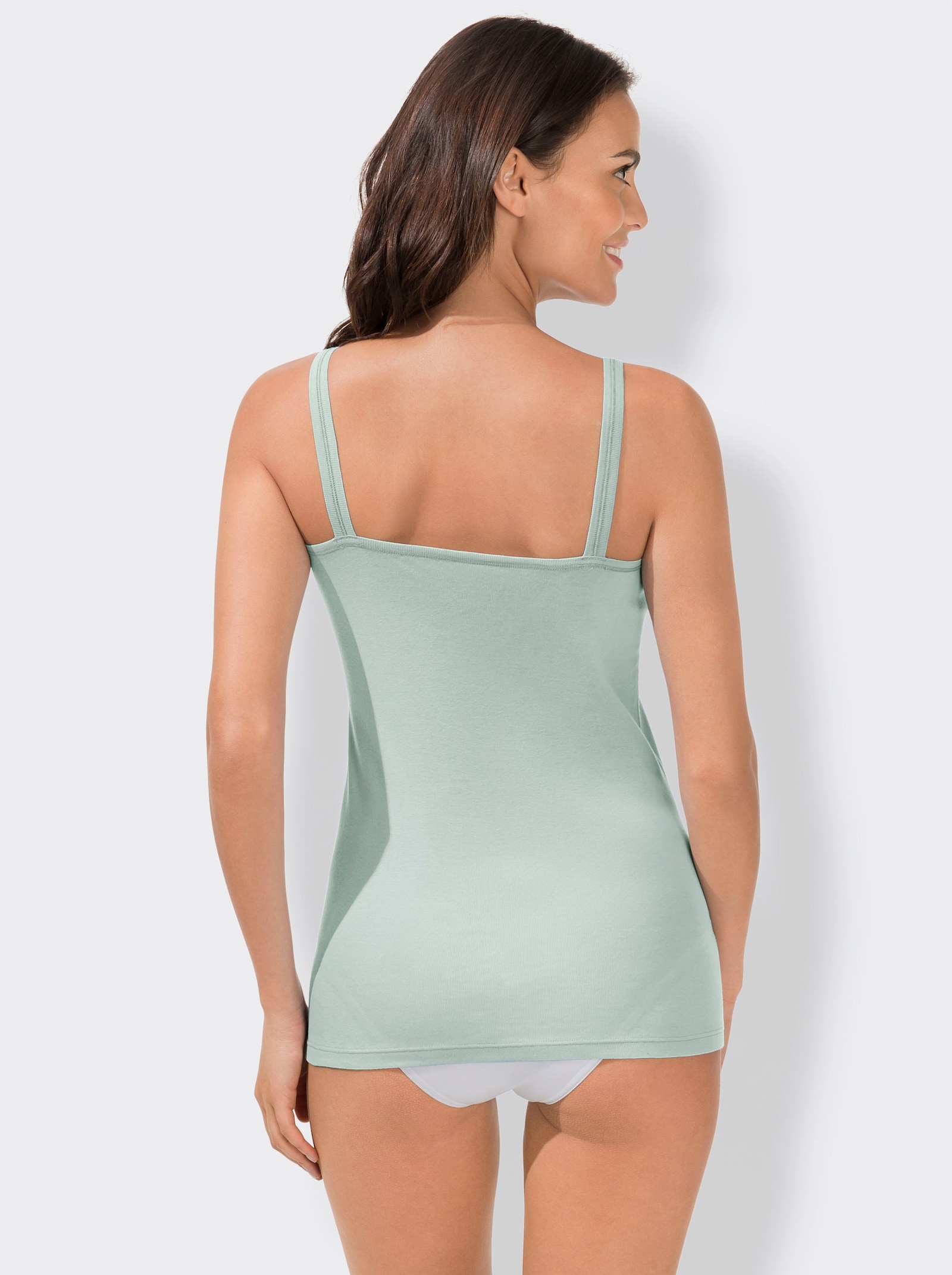 wäschepur Trägerhemd mit Batist-Motiv - beere + bleu + mint