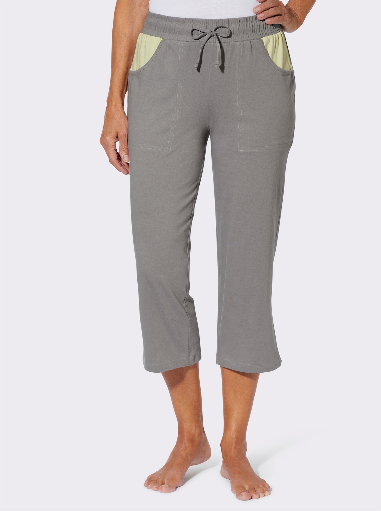 7/8-Hose mit Tunnelzug und Bindeband - grau