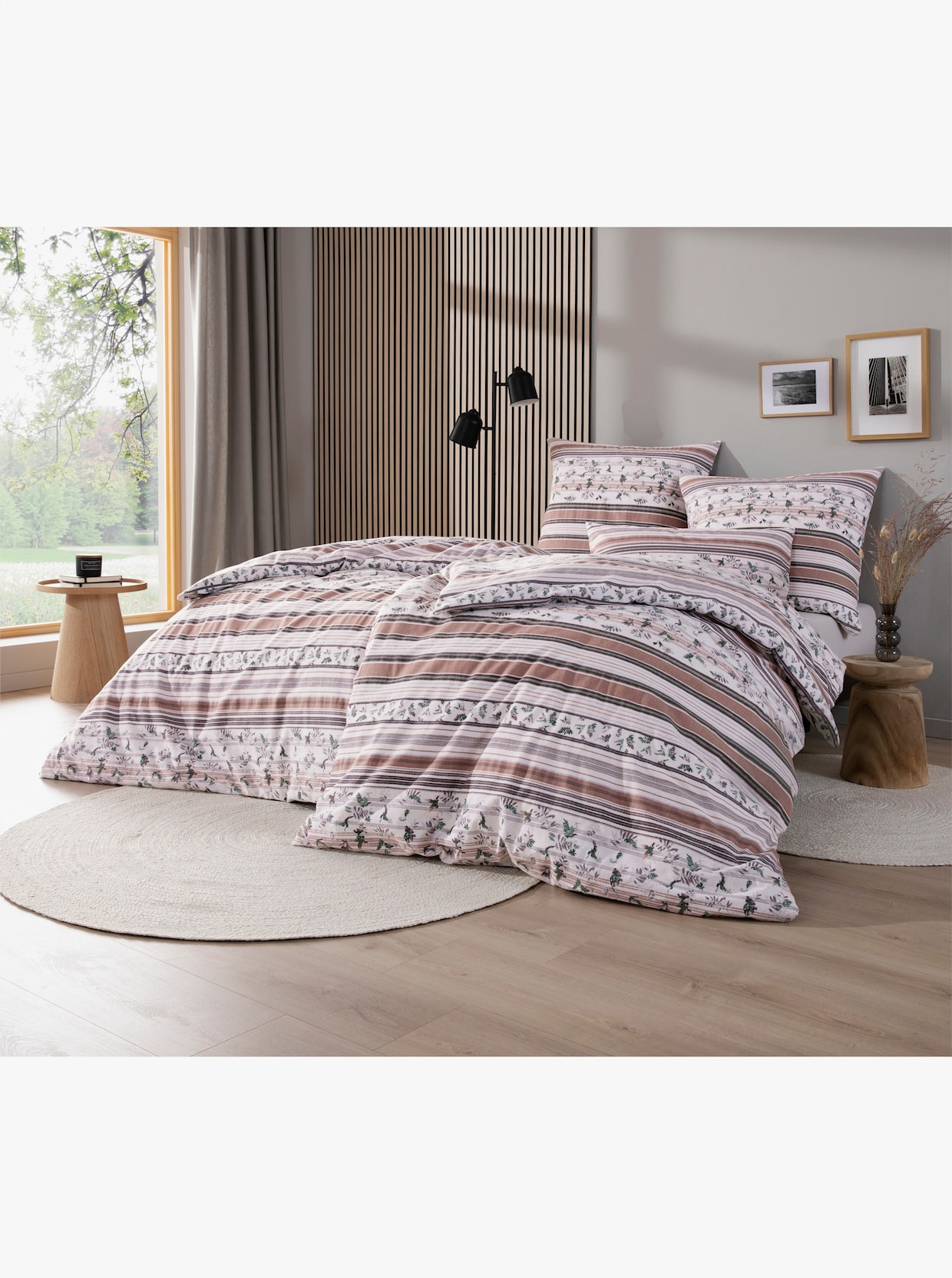 Janine Bettwäsche - ecru-beige-bedruckt