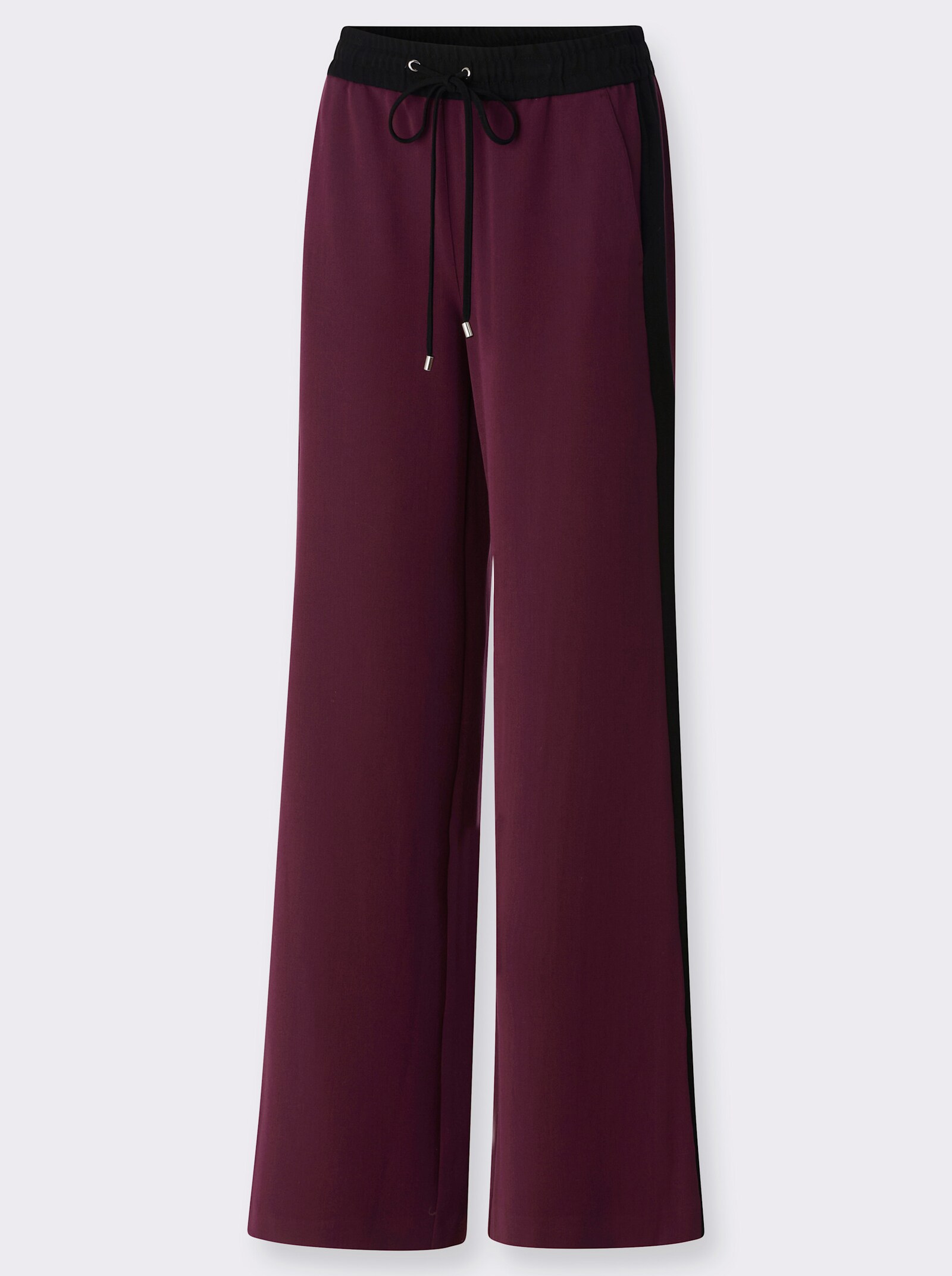 heine Webhose mit Galonstreifen - burgund-schwarz