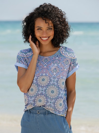 heine T-shirt à manches courtes - bleu-sauge imprimé