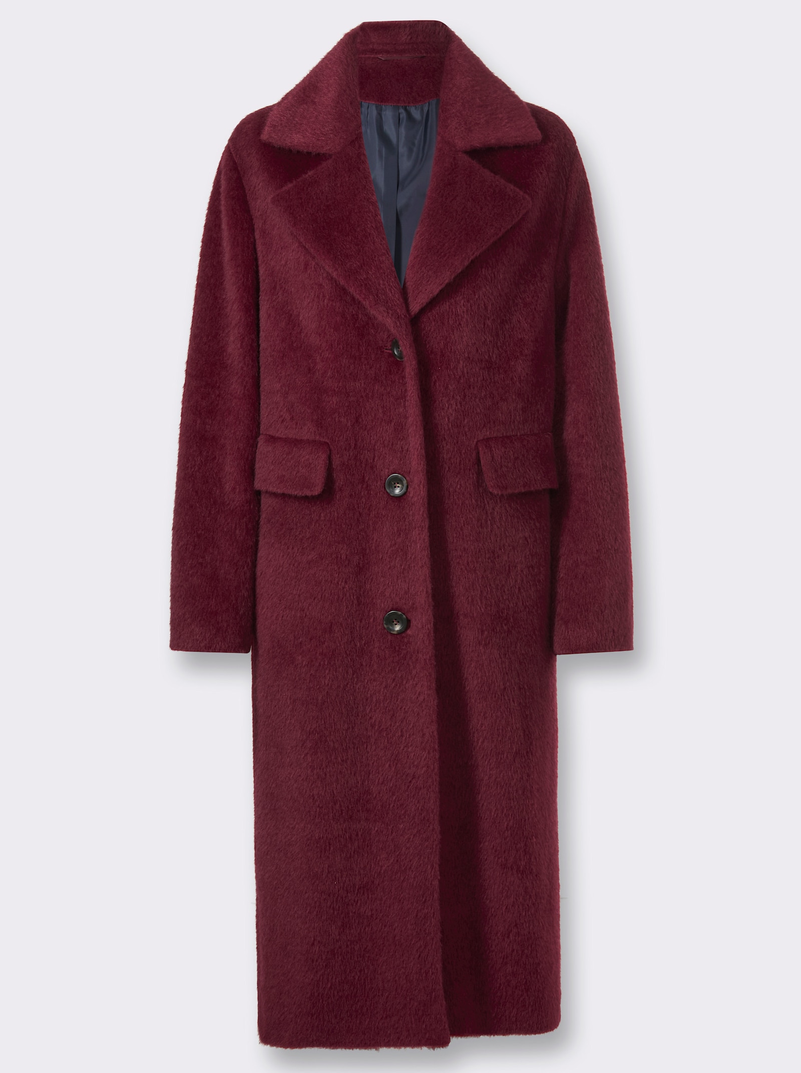 heine Wintermantel in flauschiger Optik - bordeaux