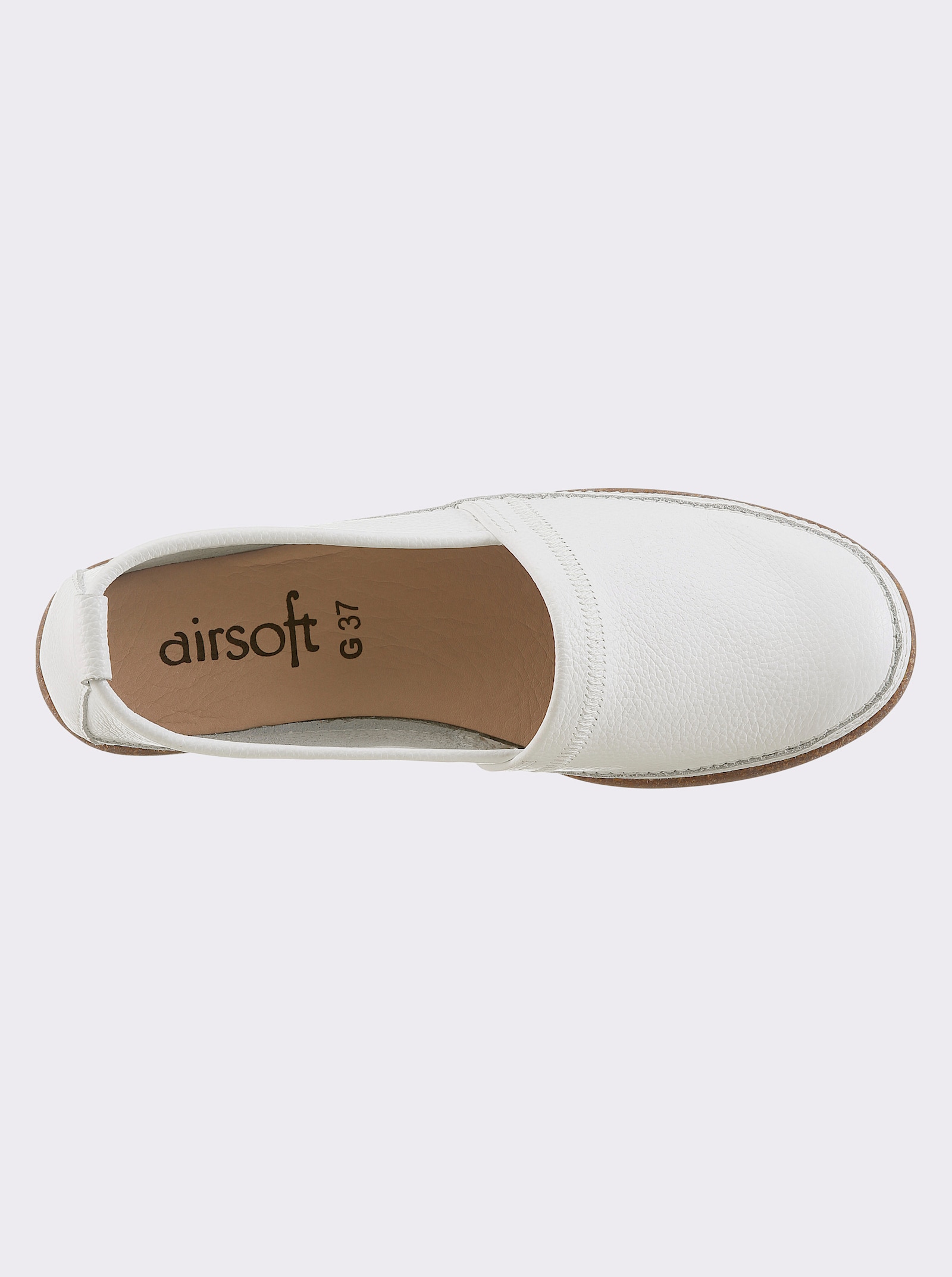 airsoft modern+ Slipper aus Glattleder - weiß