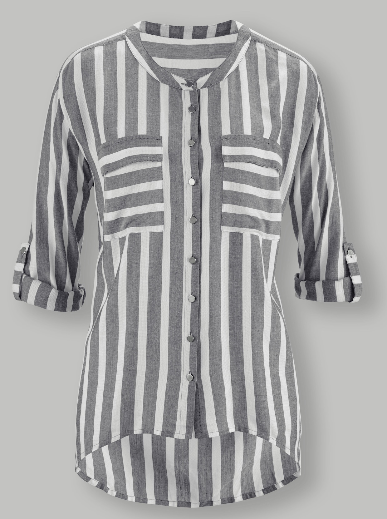Gestreepte blouse - wit/grijs gestreept
