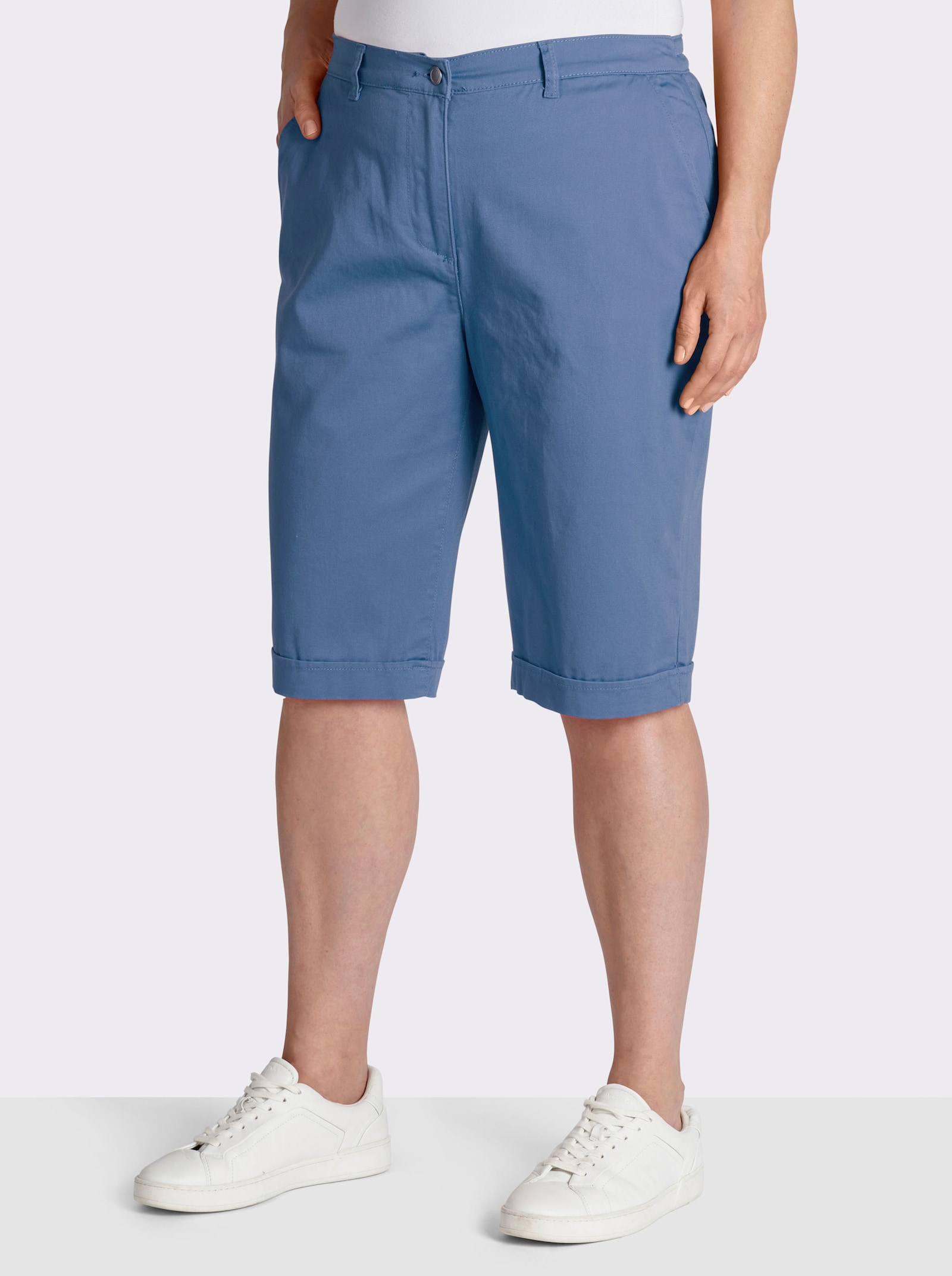 Jeansbermudas mit Dehnbund hinten - blau