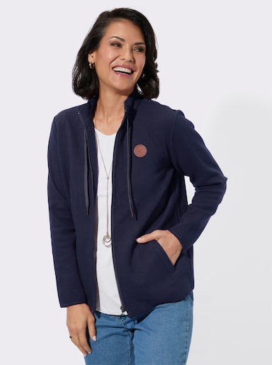 Shirtjacke im Jacquard-Mustermix - marine