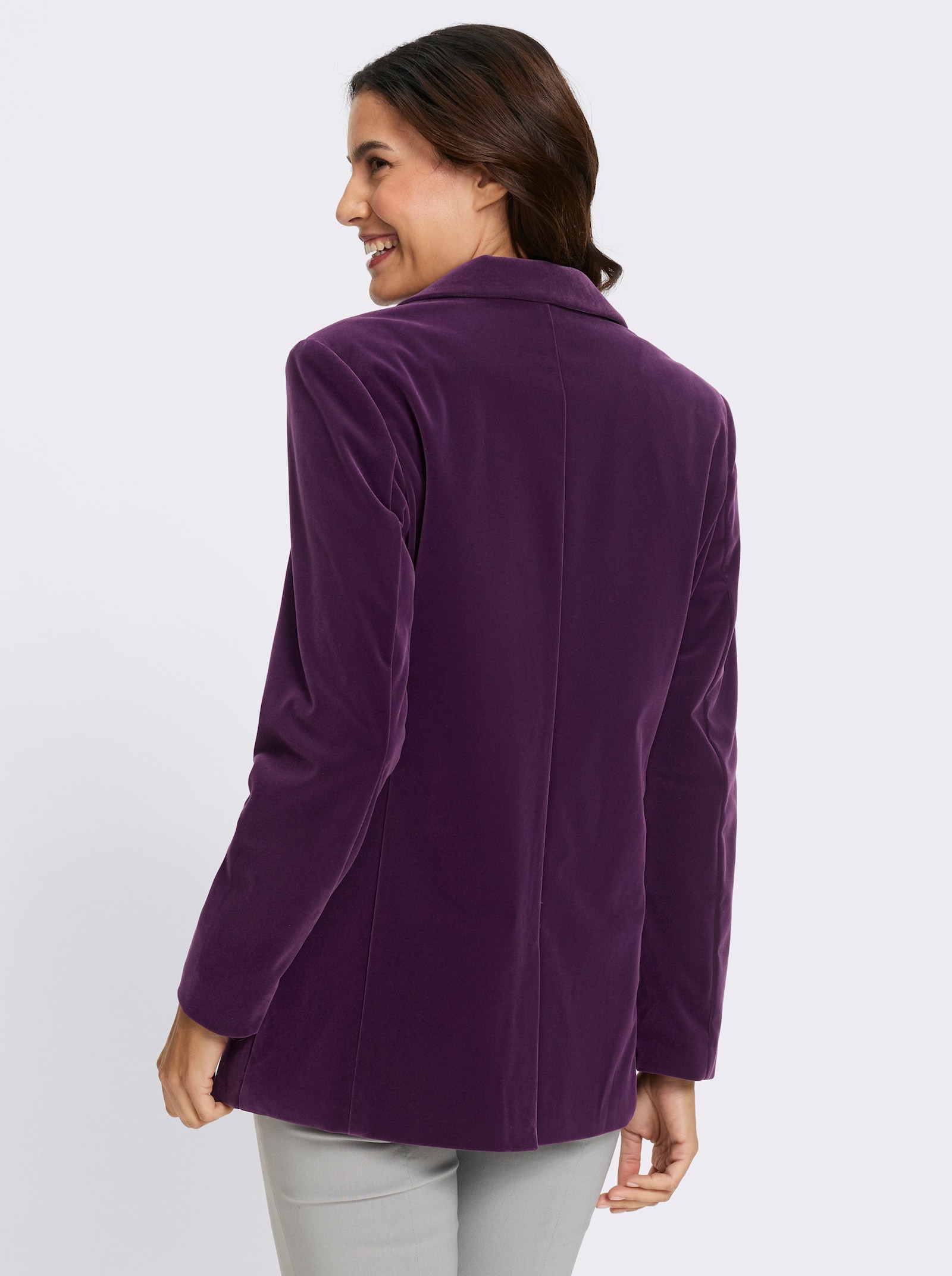 Samtblazer mit spitzem Revers - traube