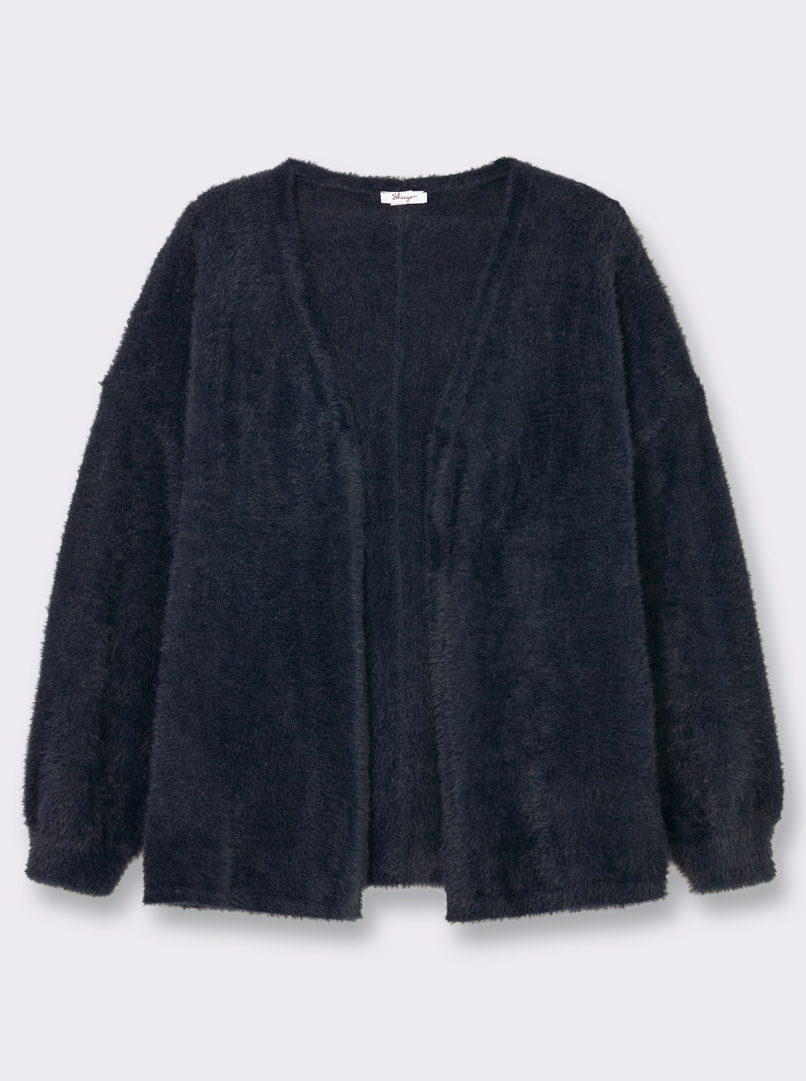 sheego Cardigan aus Flauschgarn - tiefblau