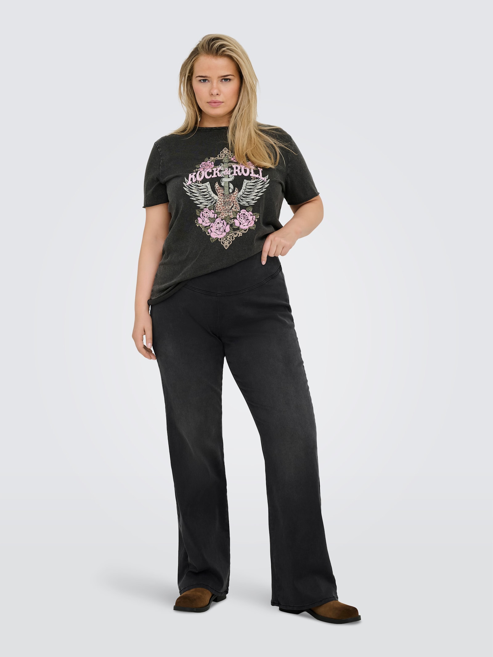 ONLY CARMAKOMA Jeansleggings - washed black