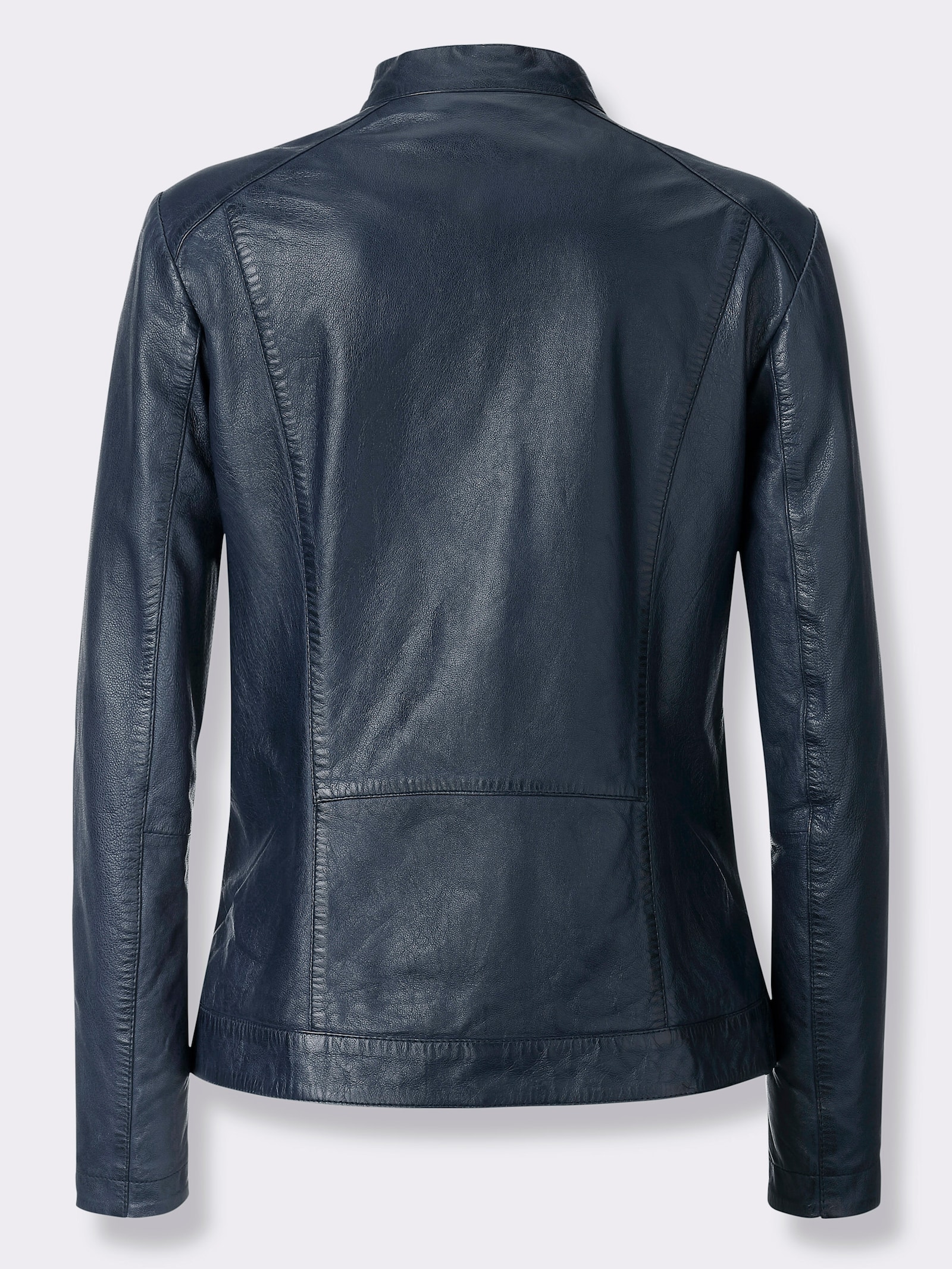 Mainpol Veste en cuir en qualité supérieure - bleu foncé