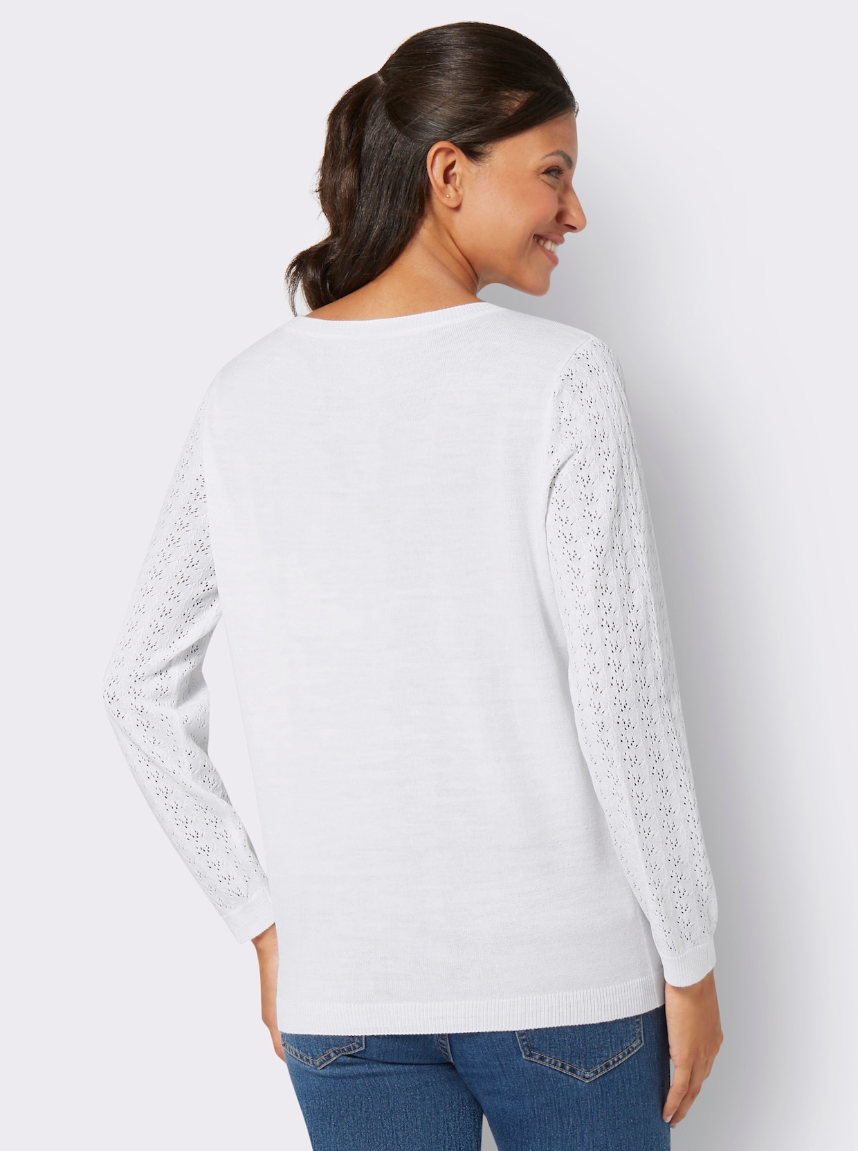 pull ajouré - blanc