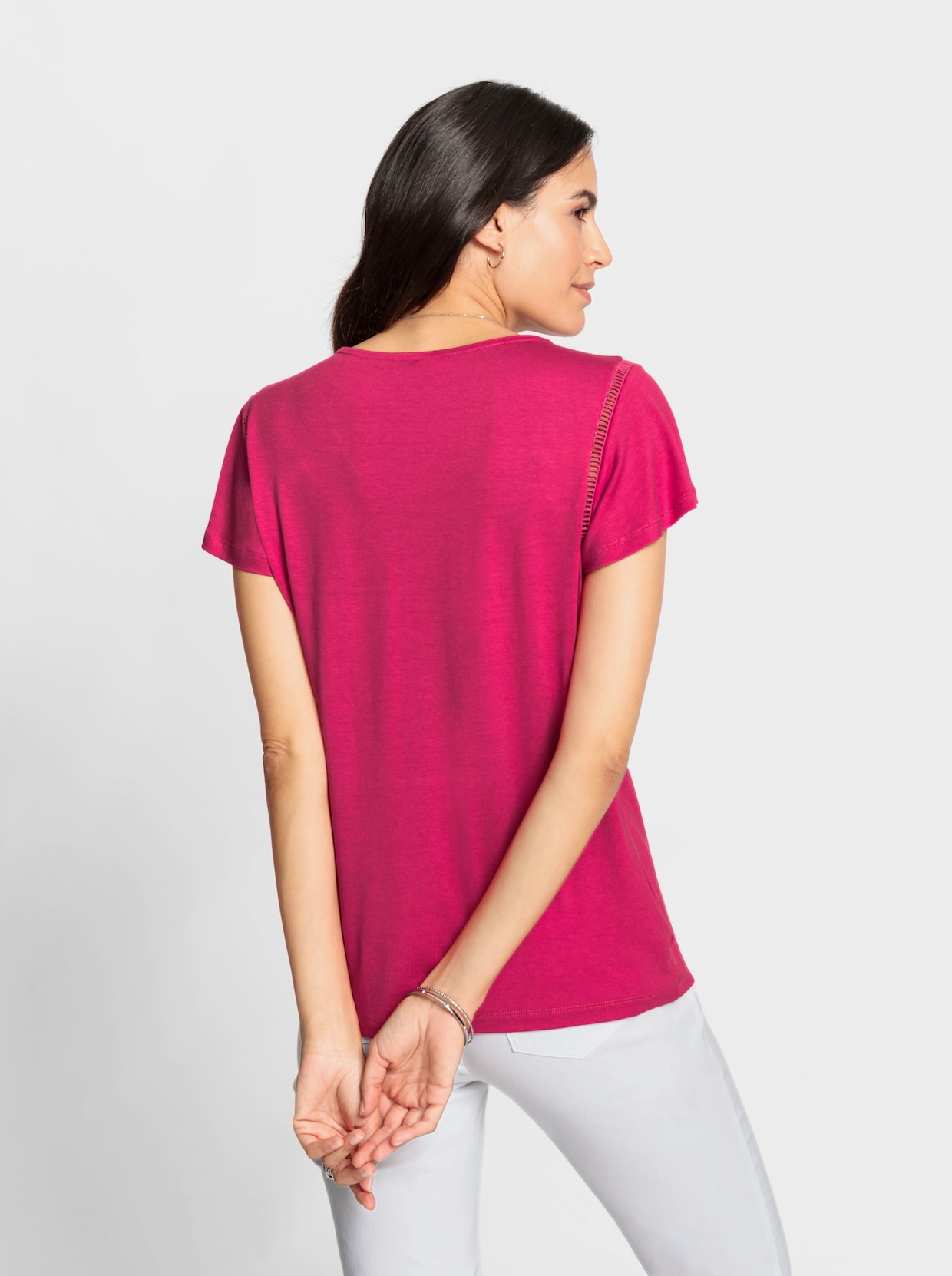 Shirt met V-hals - pink