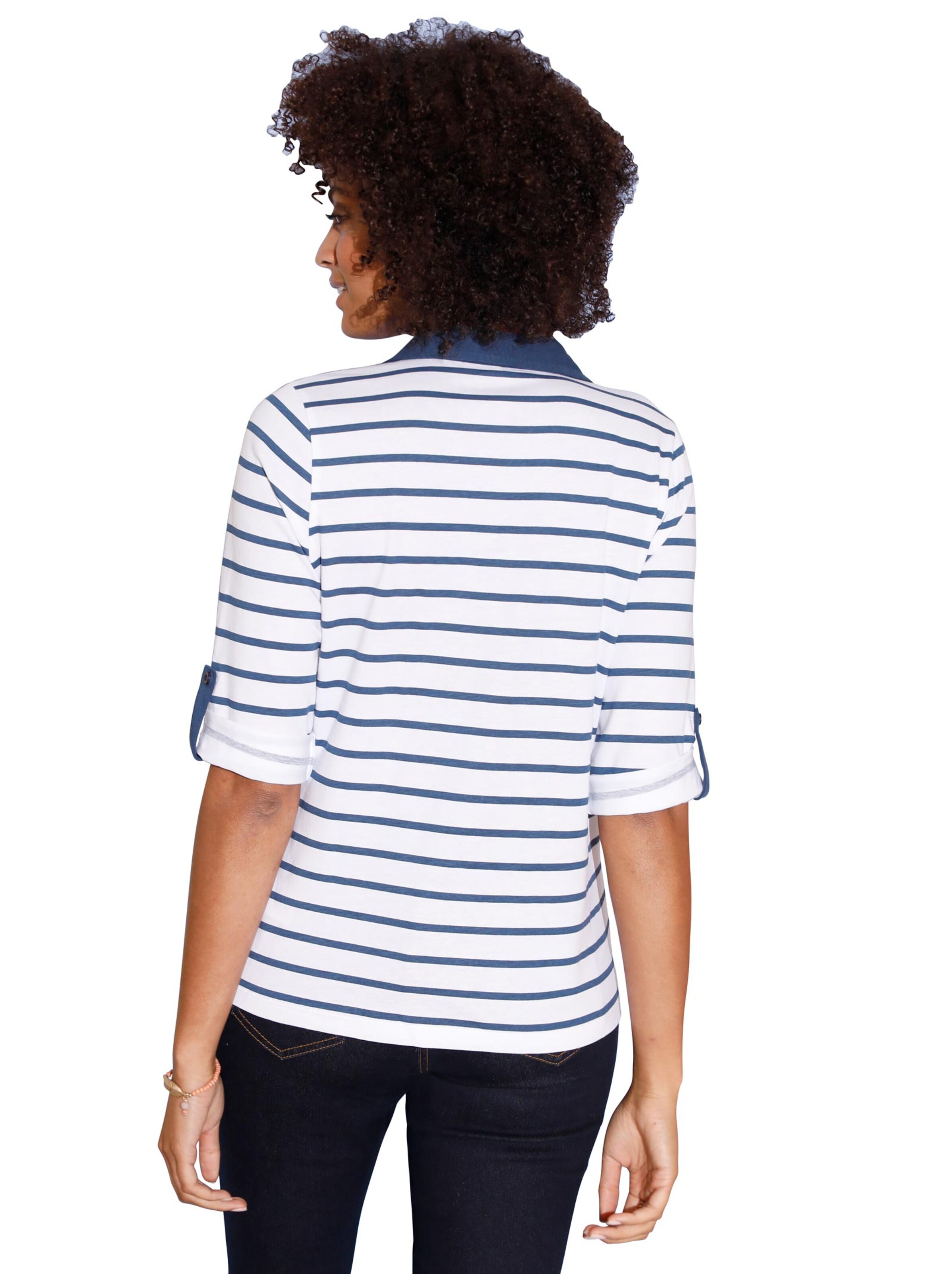 Poloshirt - weiß-terra-bedruckt