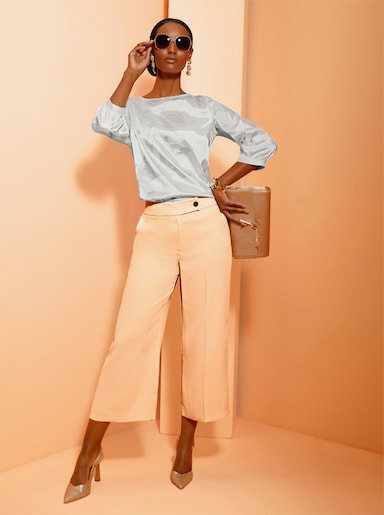 Schlupfbluse mit U-Boot-Ausschnitt - ecru