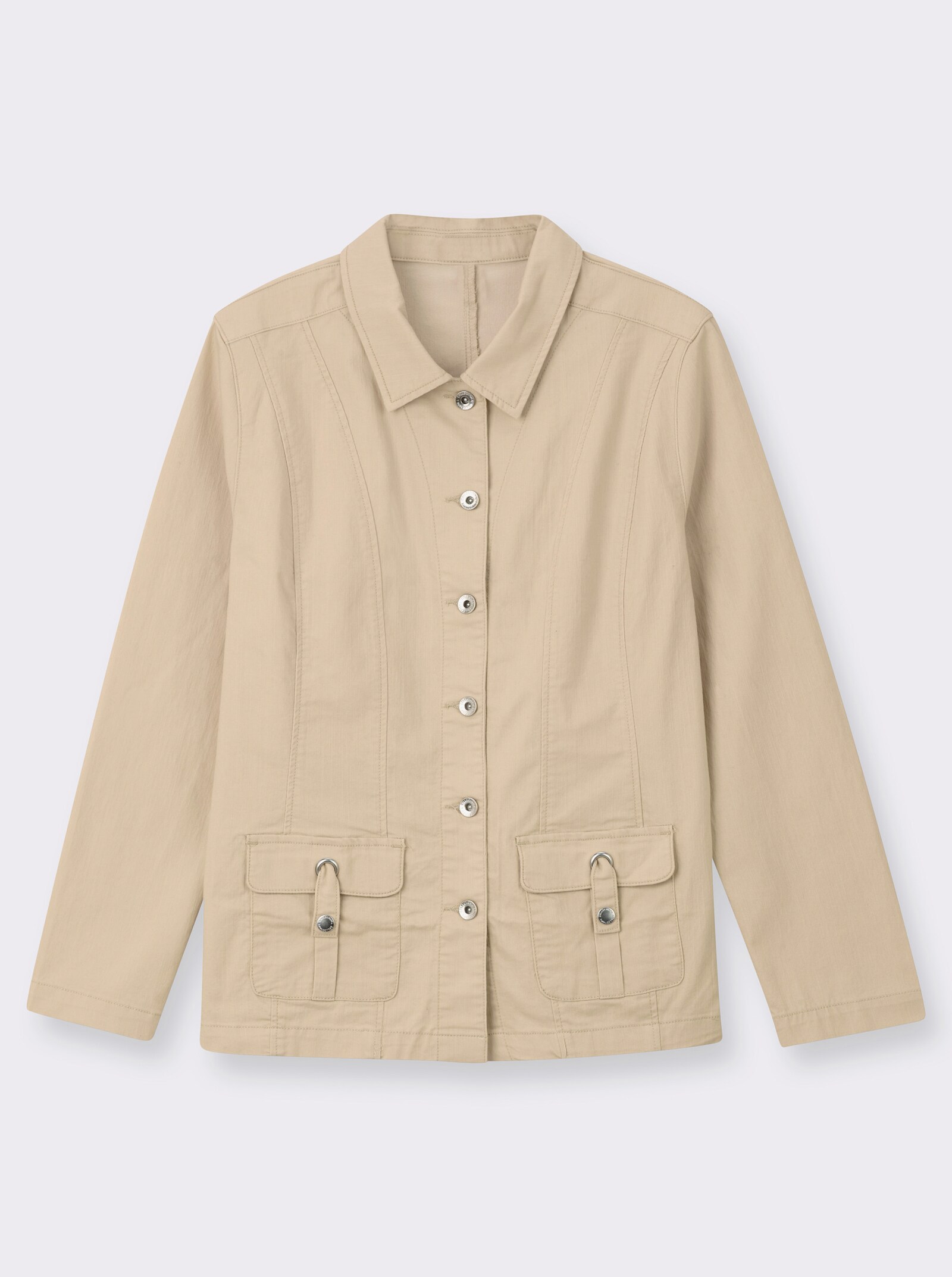 Jackenblazer in Denim-Optik - stein