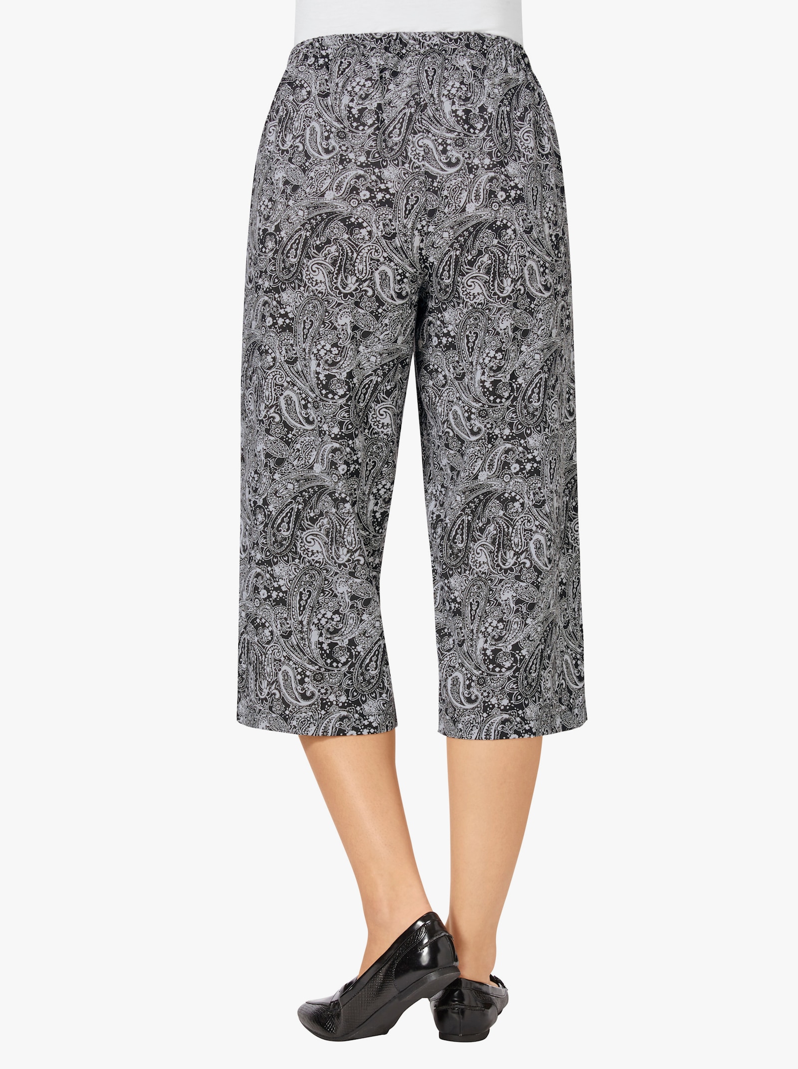 Culotte in Hosenrock-Form - schwarz-weiss-gemustert