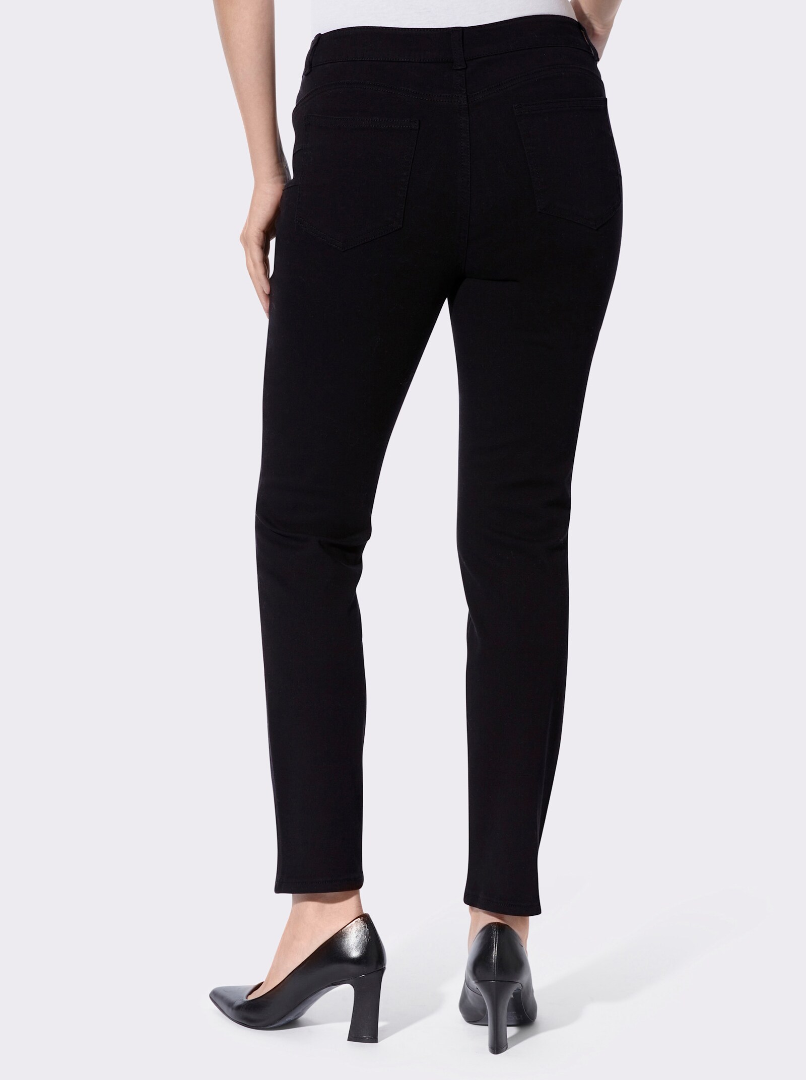 heine 5-Pocket-Hose mit Glitzersteinchen - schwarz