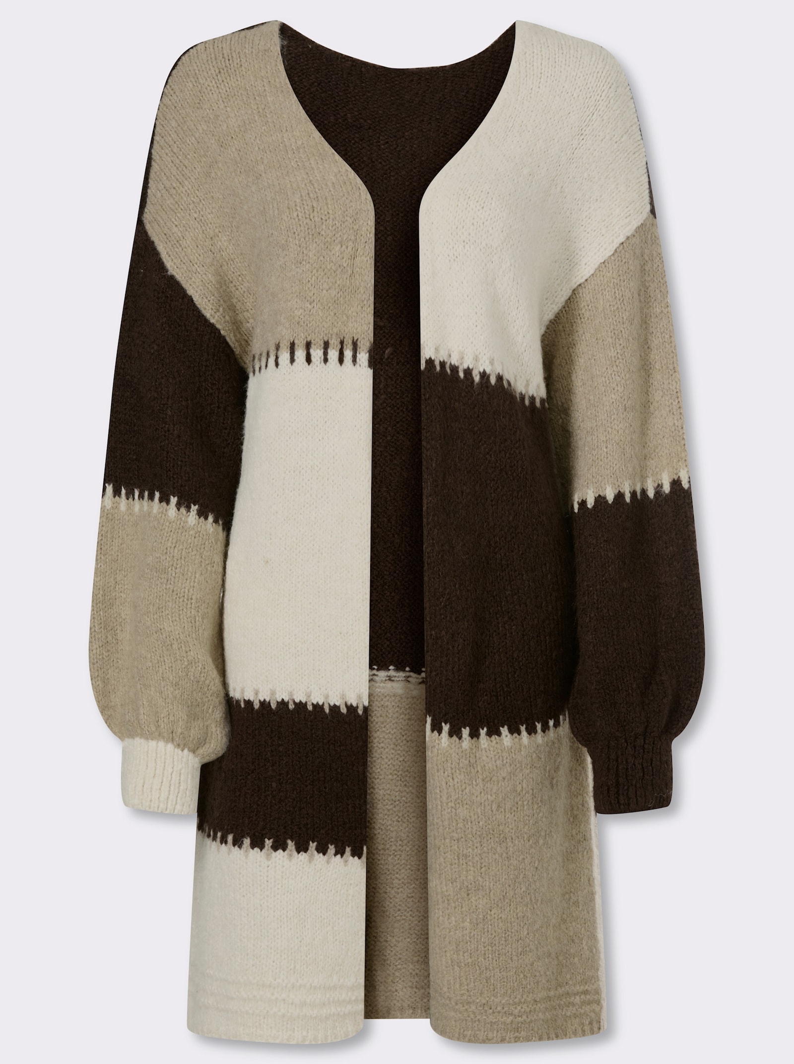 heine Cardigan - champagner-sesam-gestreift