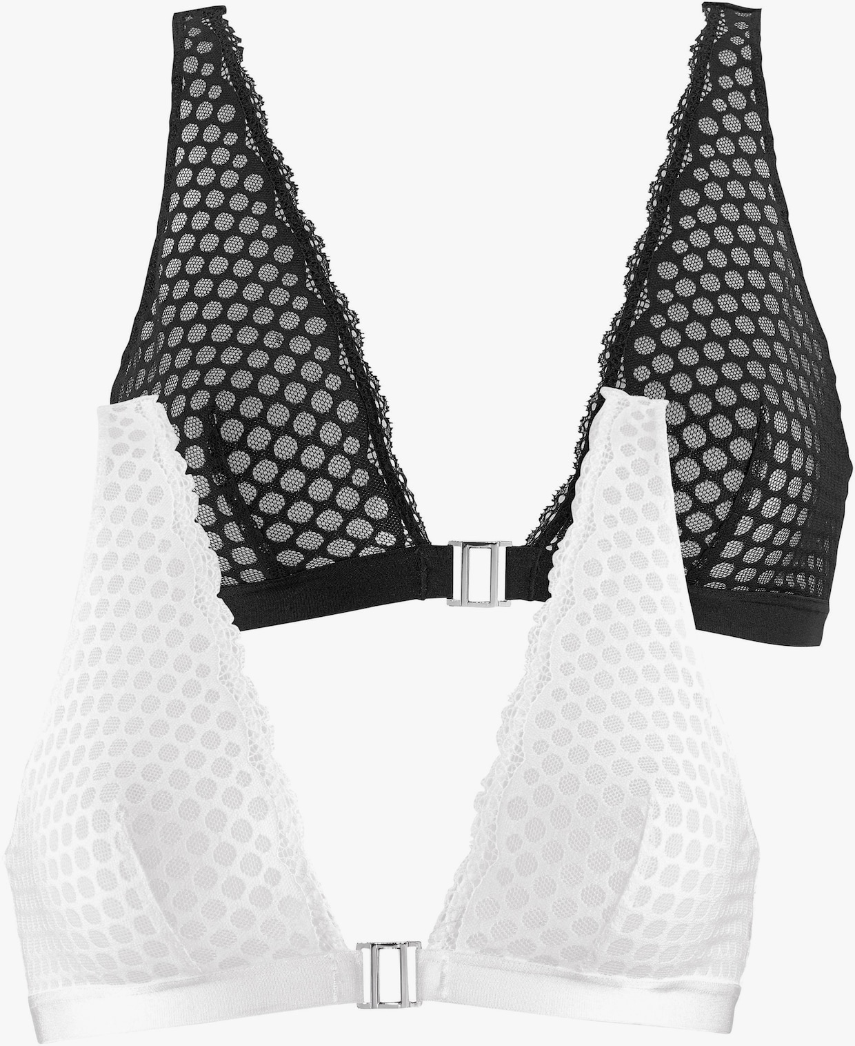 petite fleur Soutien-gorge Bralette - blanc + noir