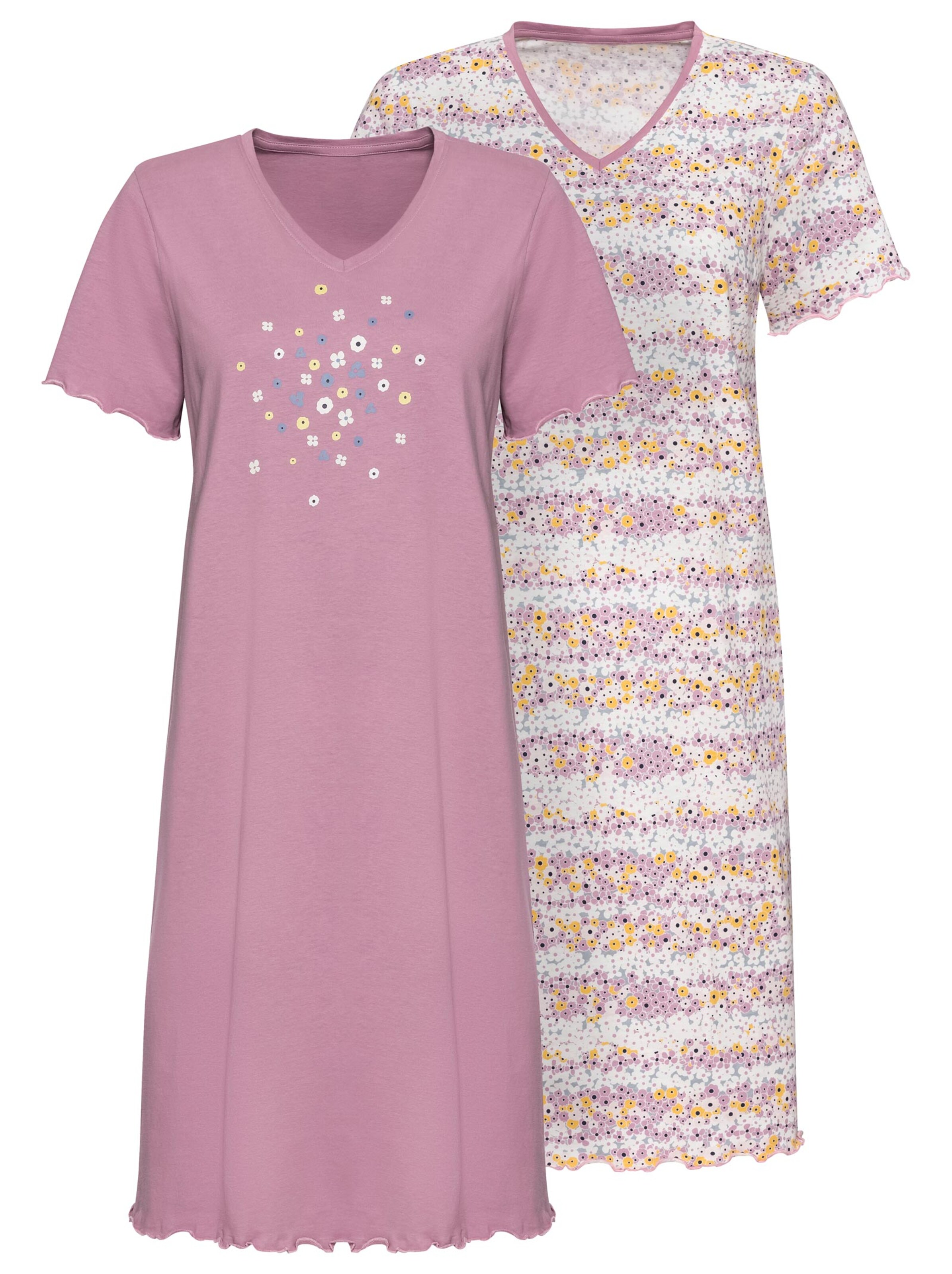 wäschepur Nachthemden - flieder + flieder-bedruckt