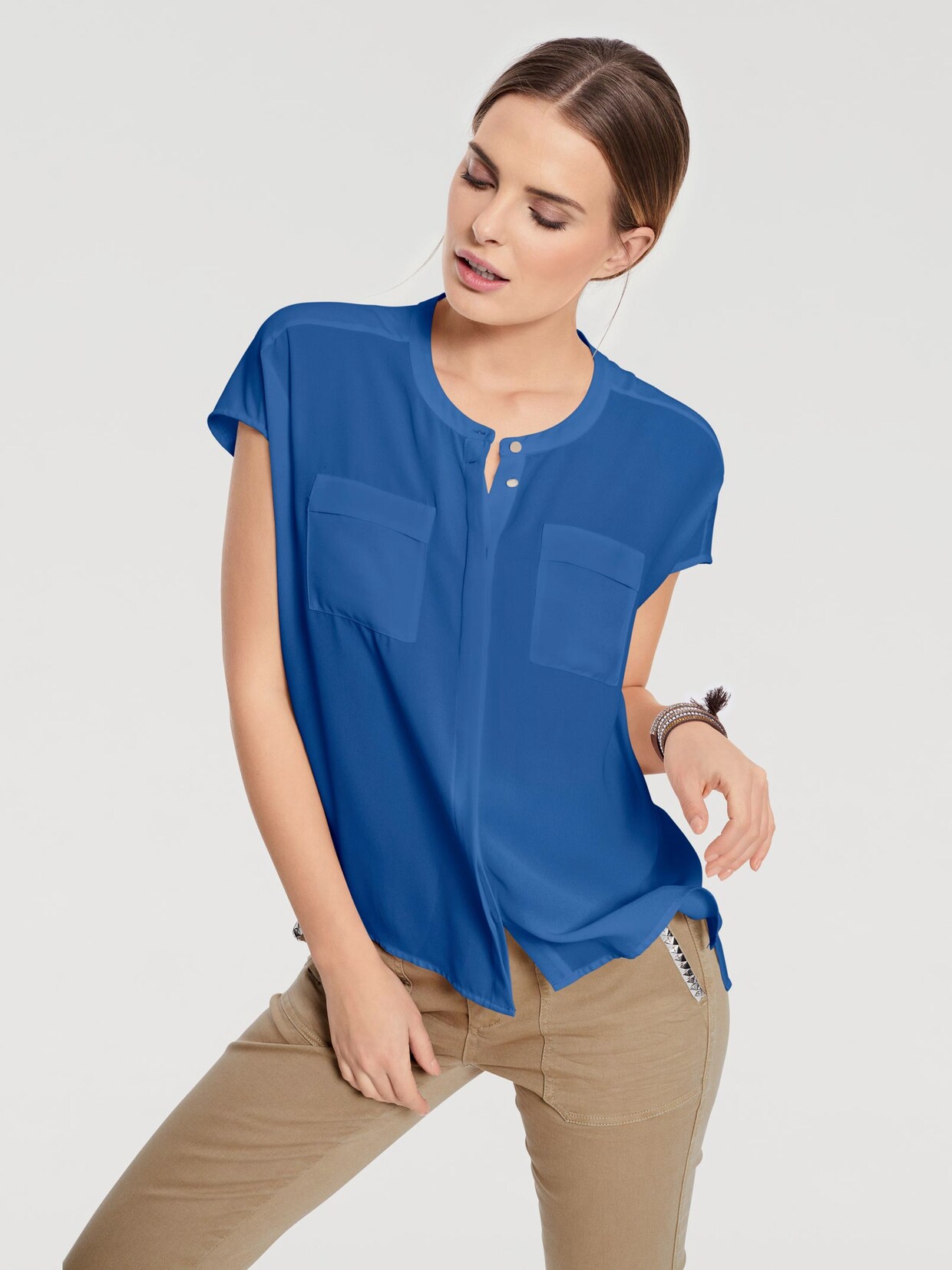 Linea Tesini Oversized blouse - koningsblauw